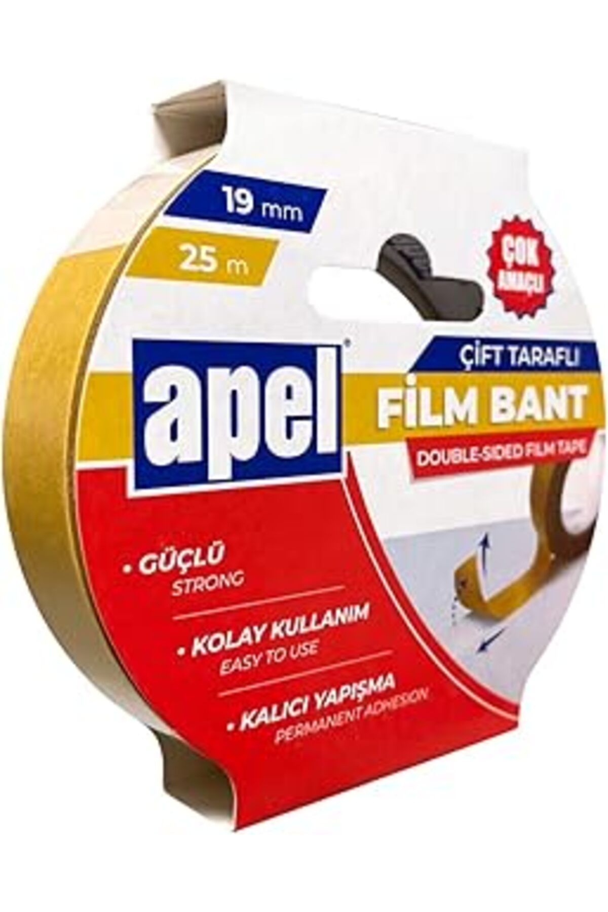 NETWORK ART Apel Çift Taraflı Film Bant Askılı Karton 19 Mm X 25 M Şeffaf