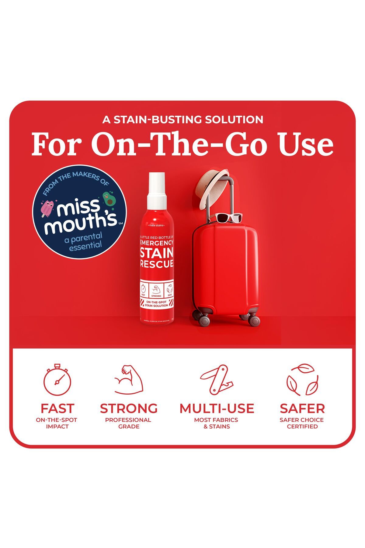 Emergency Stain Rescue-Laundry Stain Remover Spray – 4oz for Clothes, Upholstery, Carpet – Removes Tough Stains 2