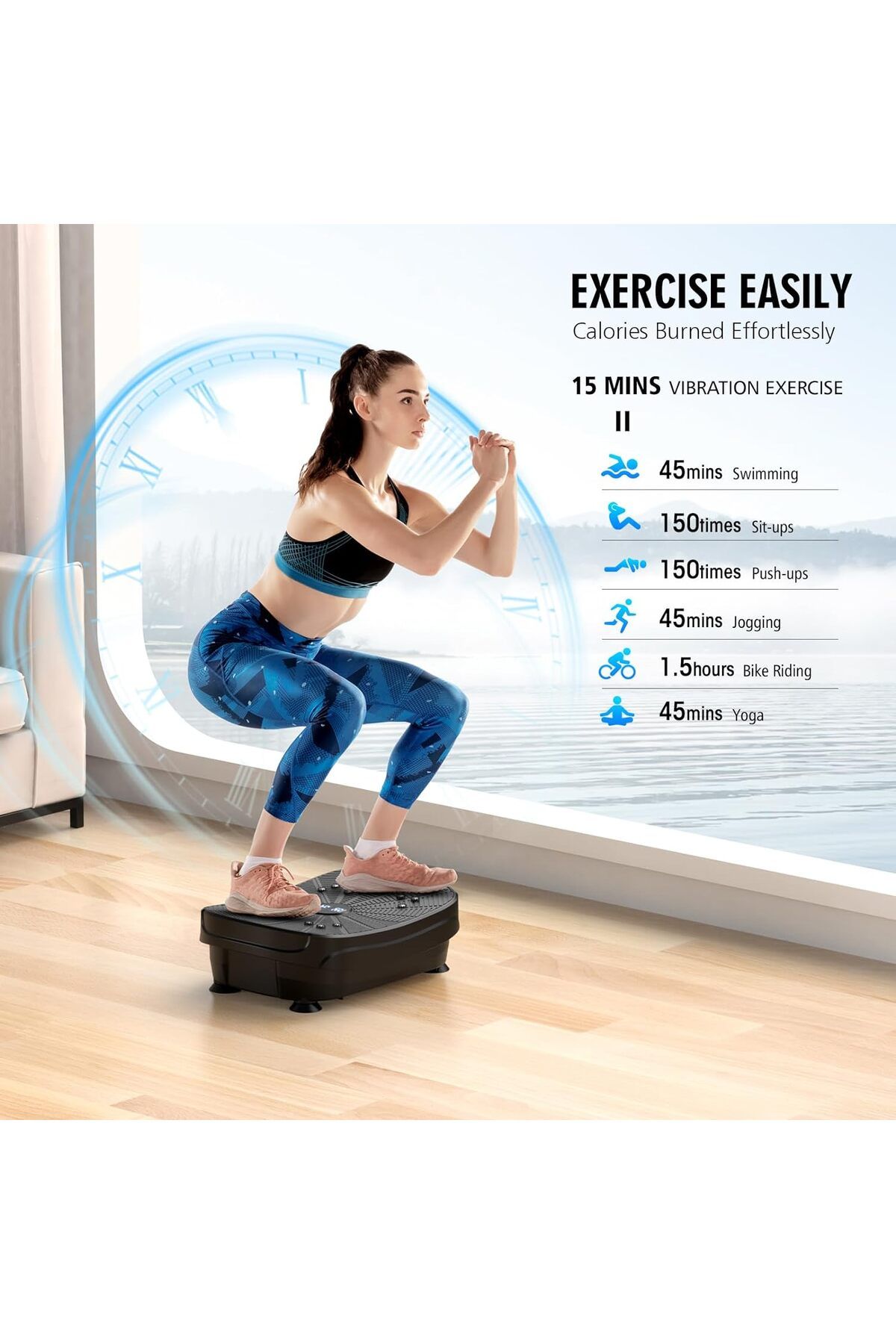 ETG-Vibration Plate Exercise Machine, Portable Full Body Vibration Platform for Lymphatic Drainage 6
