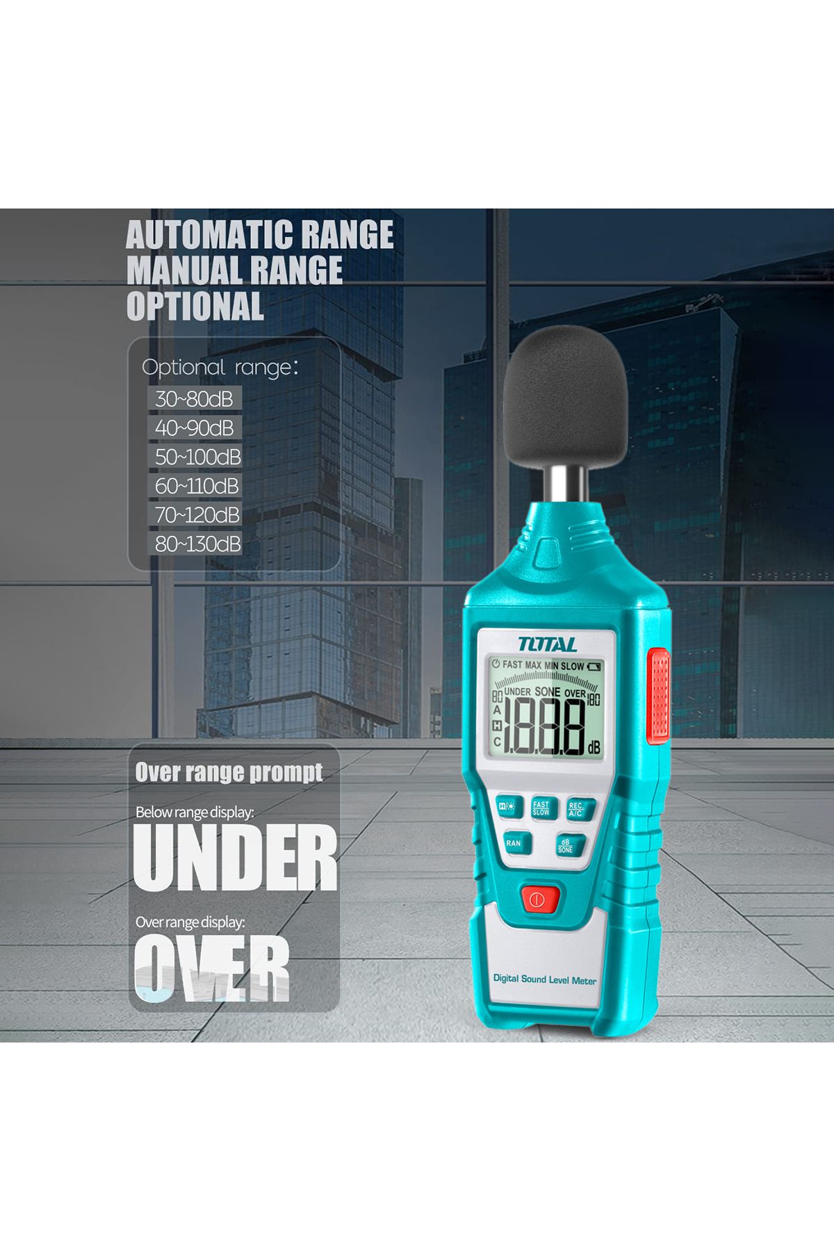 TOTAL-جهاز قياس مستوي الصوت 30-130db توتال Tetsl01 4
