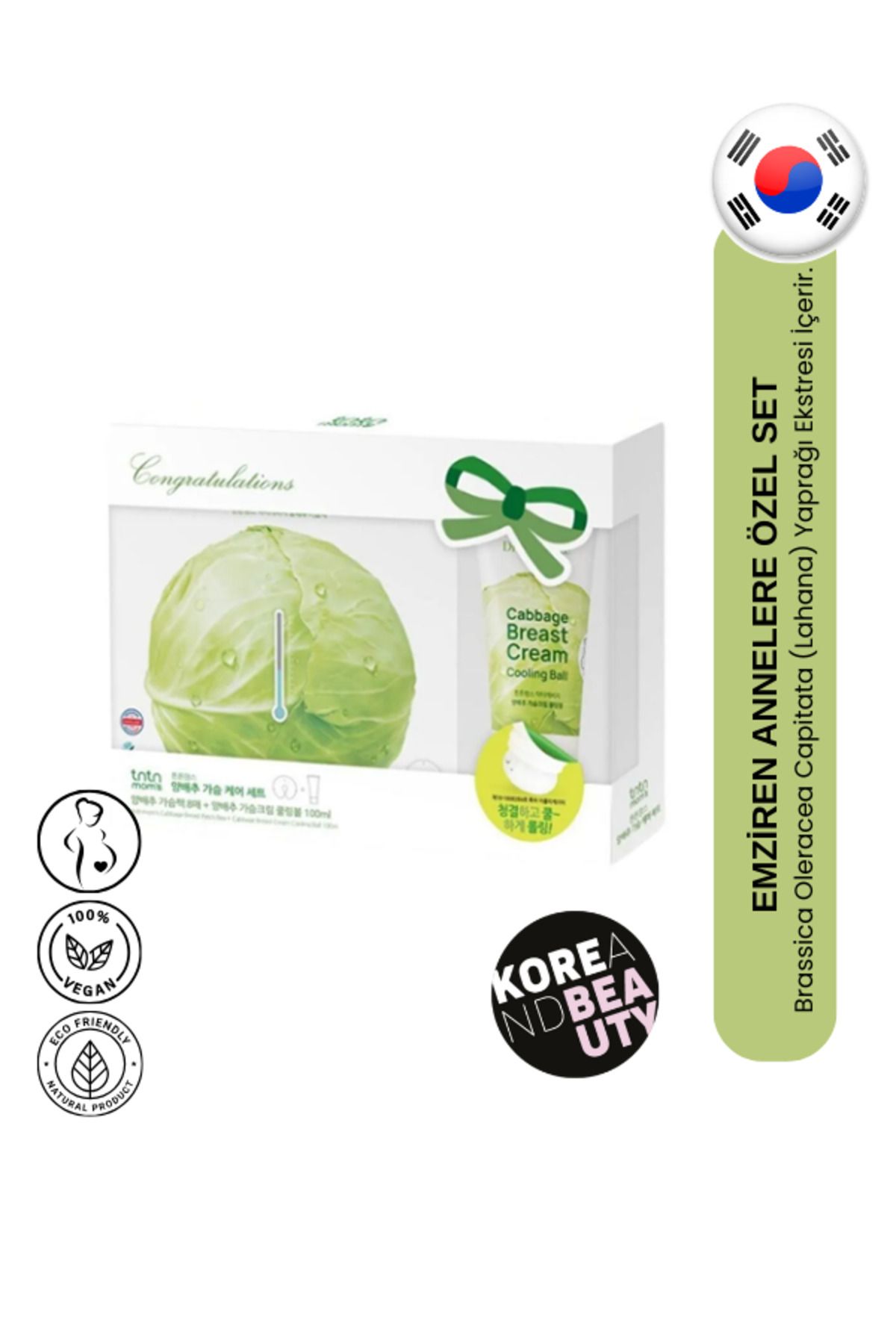 tntnmoms Tntnmom's Cabbage Breast Care Set | Lahana Özlü Göğüs Bakım Seti 8 Maske 100 ml Soğutucu Krem