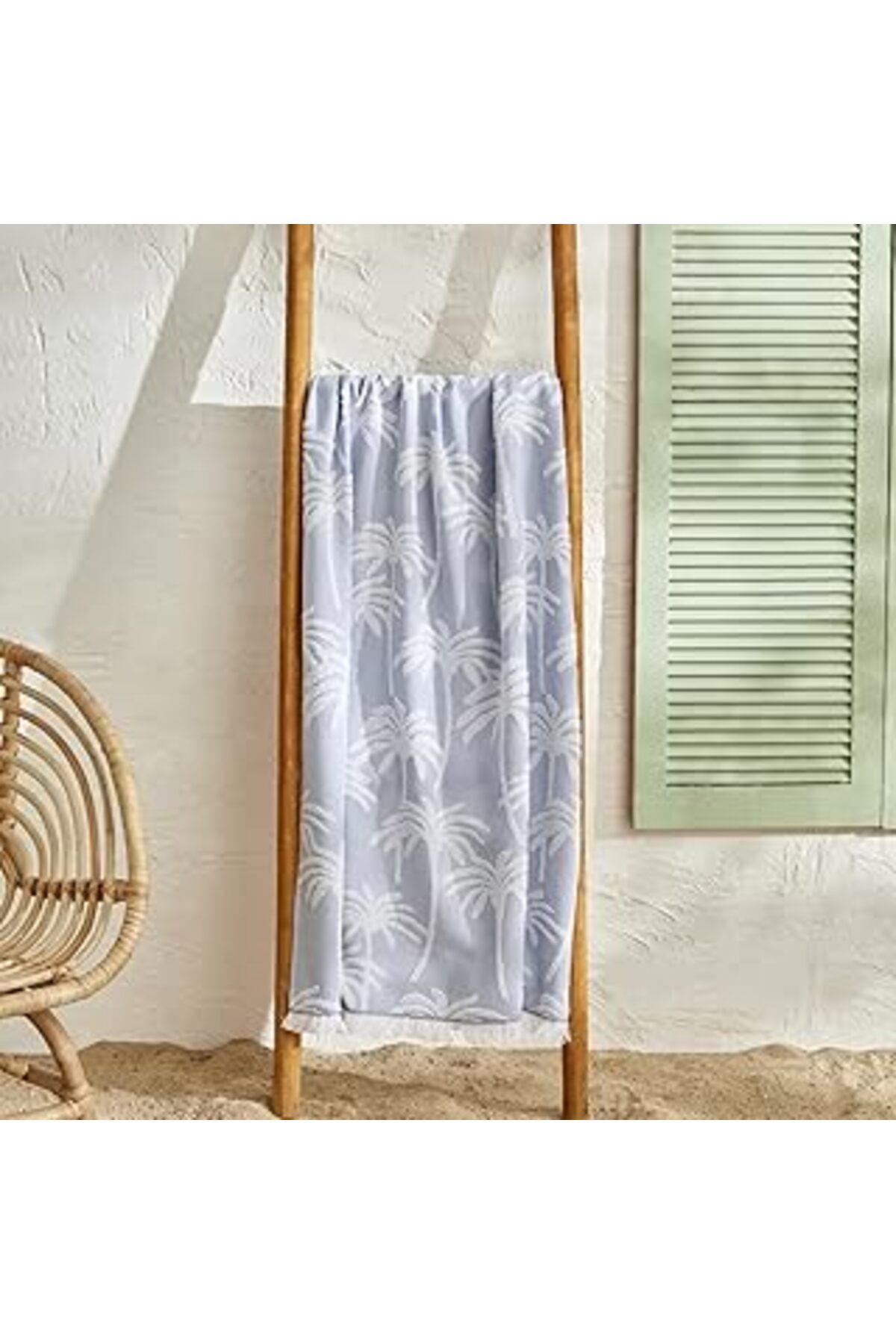 NZM TİCARET Karaca Palm İndigo Plaj Havlusu