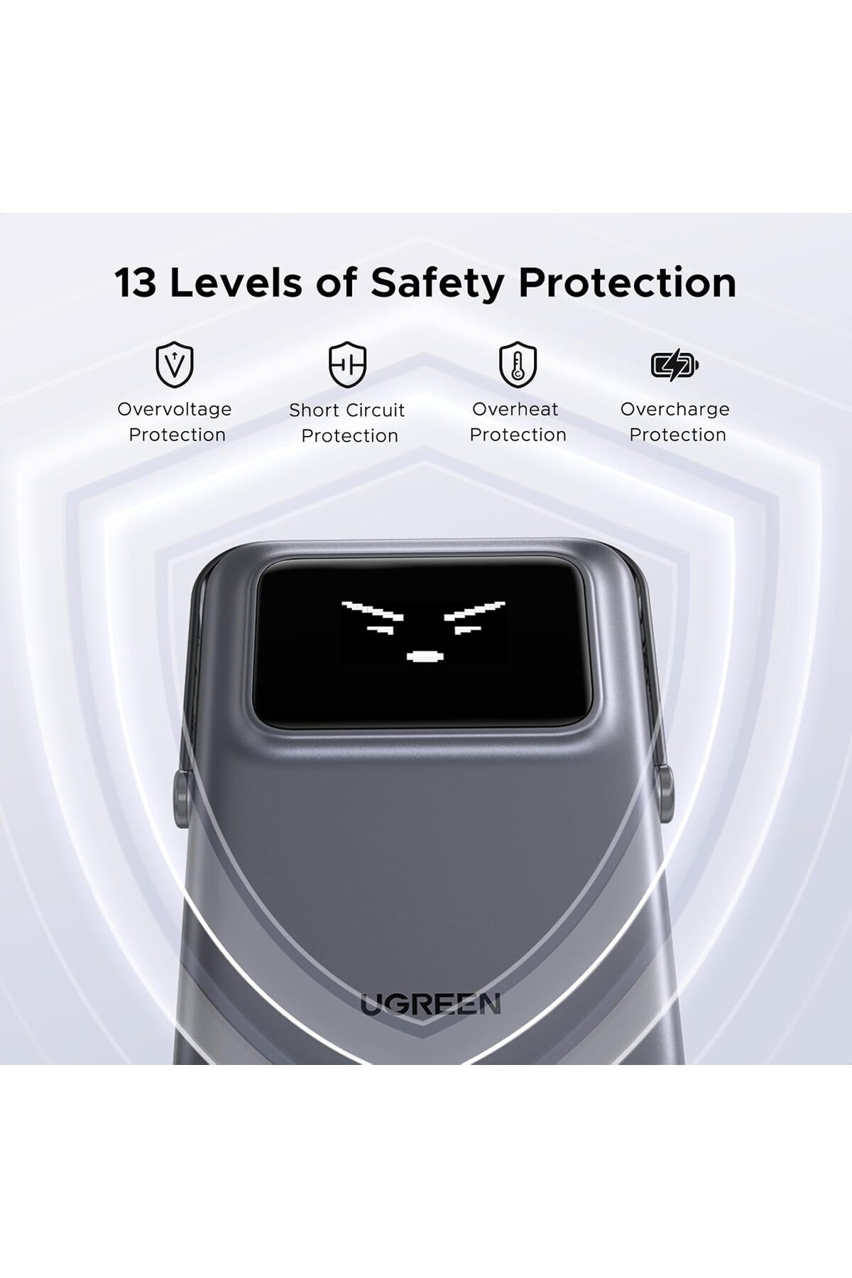 Ugreen-Uno Magnetic Power Bank, 5000mAh, 20W Fast Charging with Foldable Stand and TFT Display 8