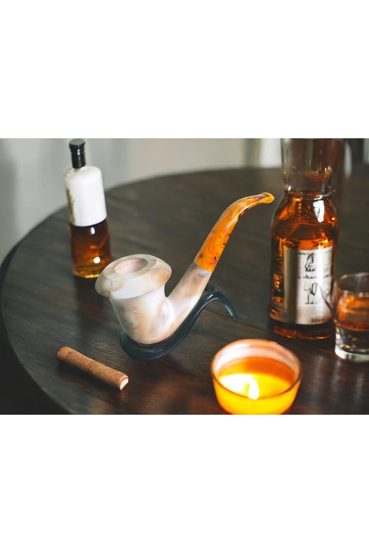 Altınışık Lületaşı Amber Serenity Lületaşı Pipo – El Yapımı, Kehribar Ağızlık, Koleksiyonluk, Doğal Taş, Filtreli
