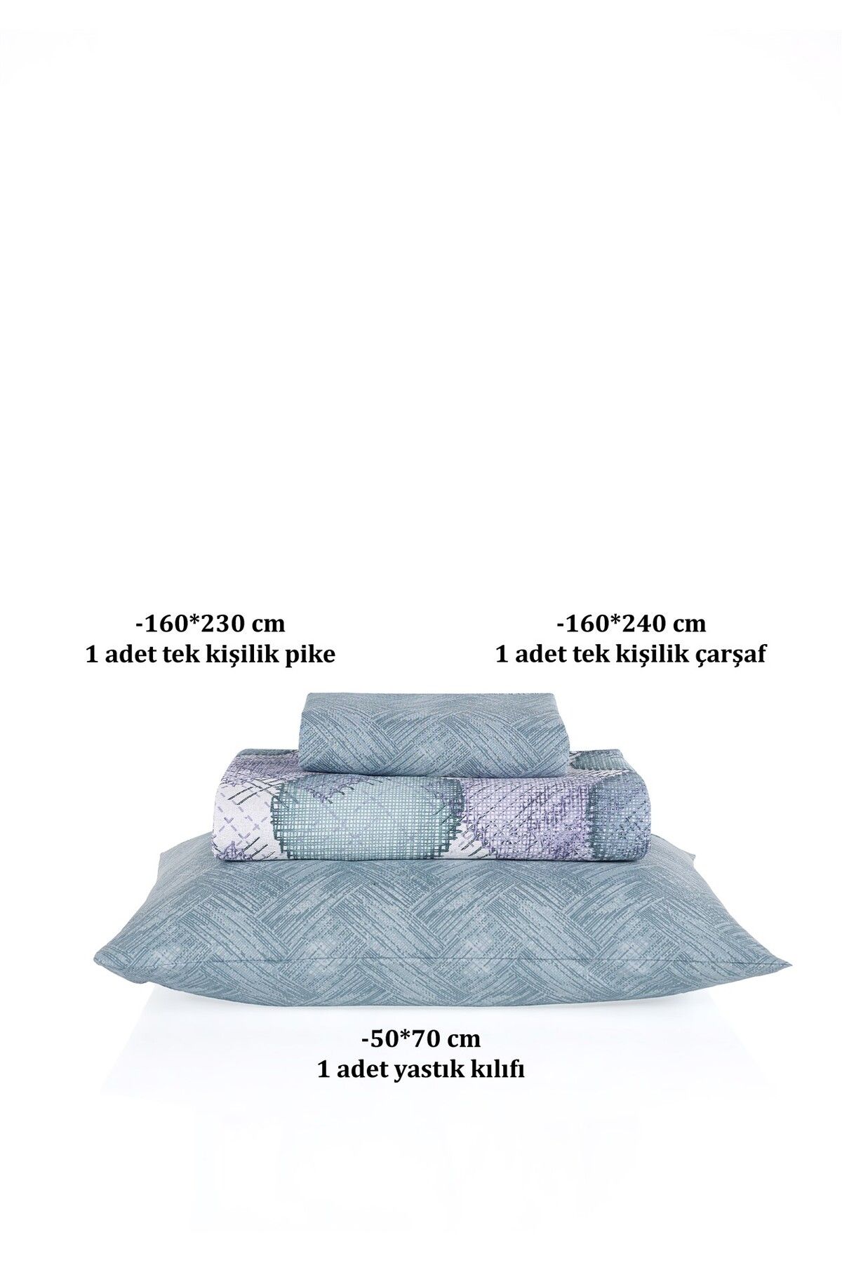 Evim-Soren Single Pique Set 160X230 cm Vitaly Lightblue Indigo 4