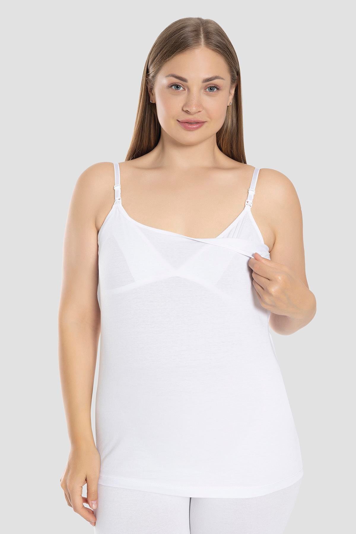 Arma Yıldız 3 Adet Emzirme Atleti Pamuklu Likralı Beyaz Siyah Ten fotoğrafı 6 (önizleme)