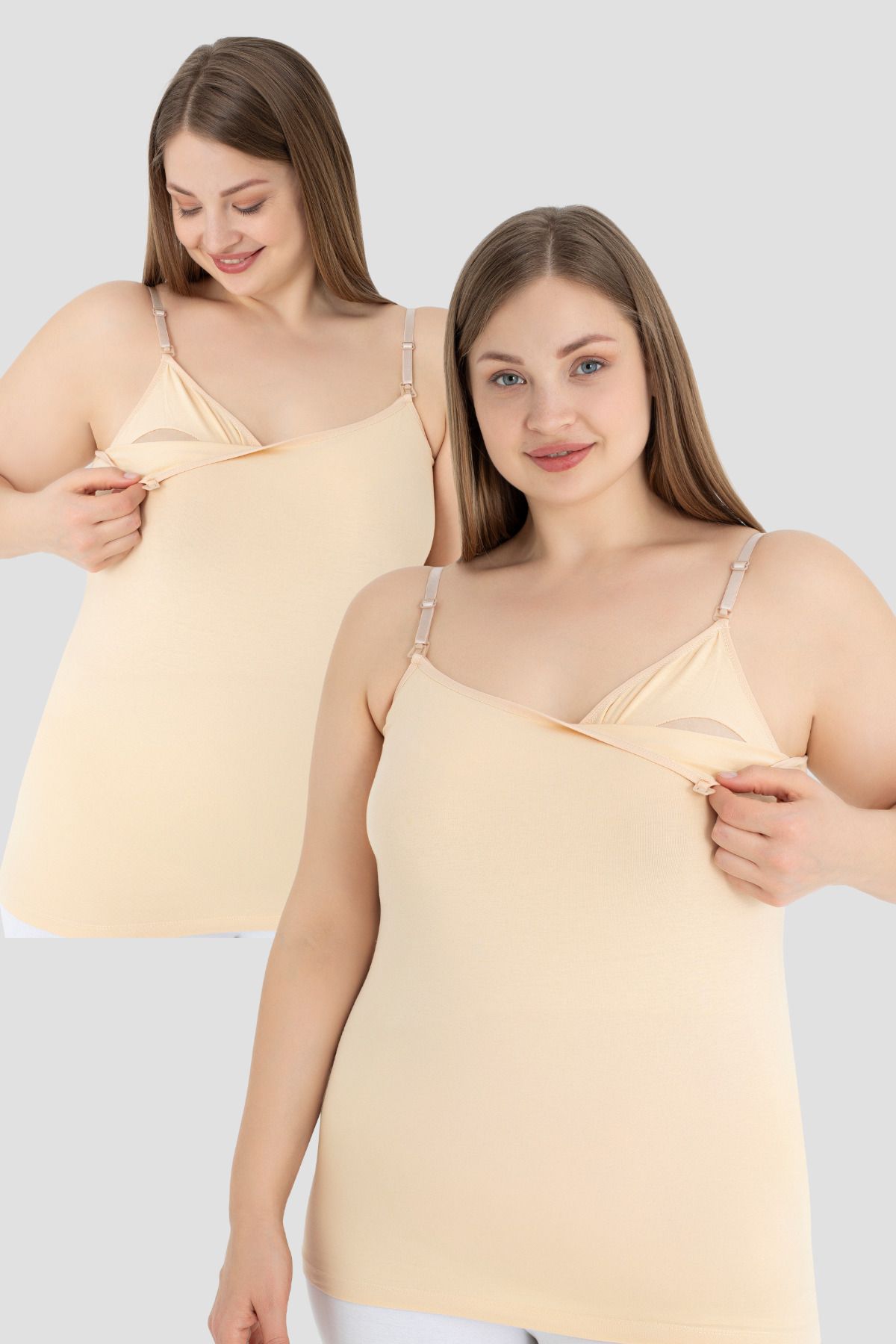 Arma Yıldız-Culoarea pielii 2 bucăți tricou pentru alăptare pentru femei - bumbac și lycra 1