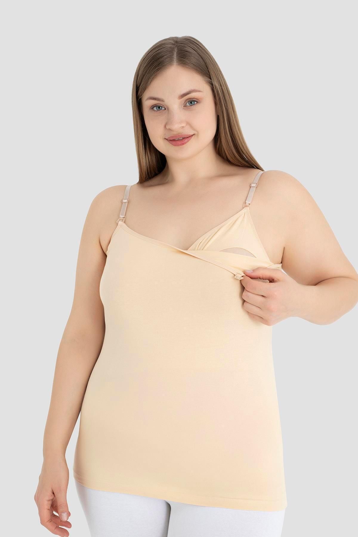 Arma Yıldız-Culoarea pielii 2 bucăți tricou pentru alăptare pentru femei - bumbac și lycra 2