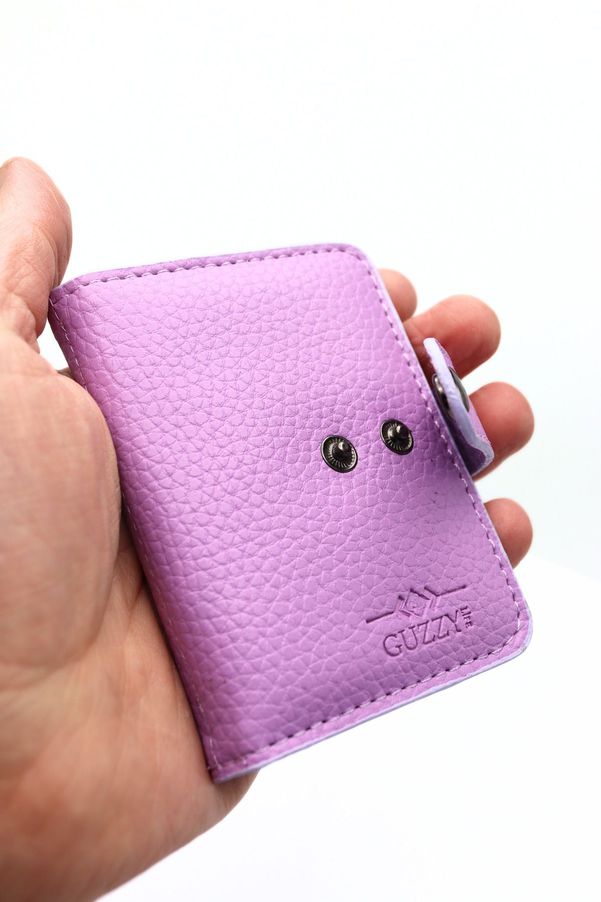 GUZZYLife-Vegan Leather 26 Card Capacity Lilac Unisex Credit Card Holder 4