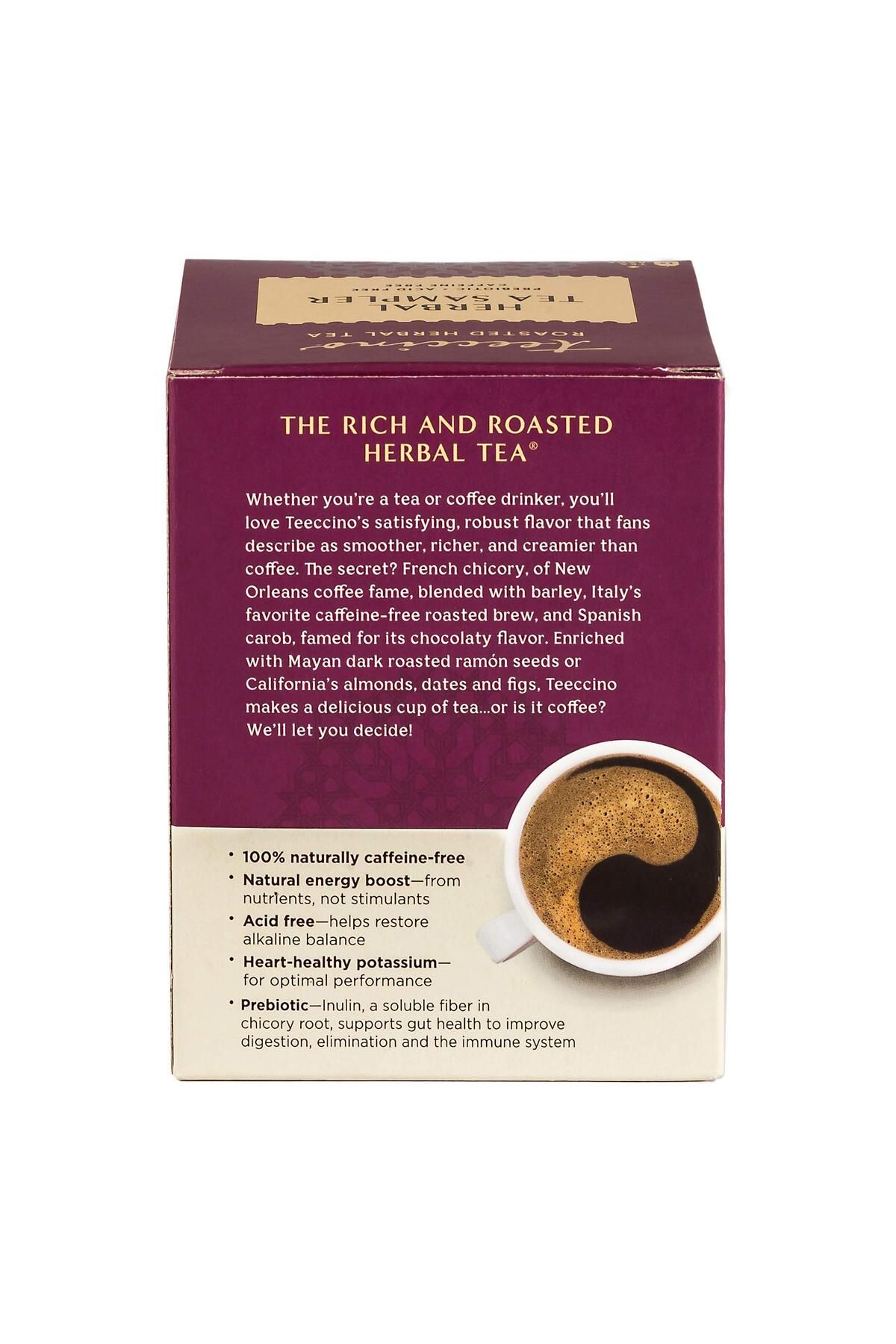 Teeccino-Herbal Tea Sampler - Maca Chocolaté, French Roast, Hazelnut, Vanilla Nut - Caffeine Free, 12 Bags 3