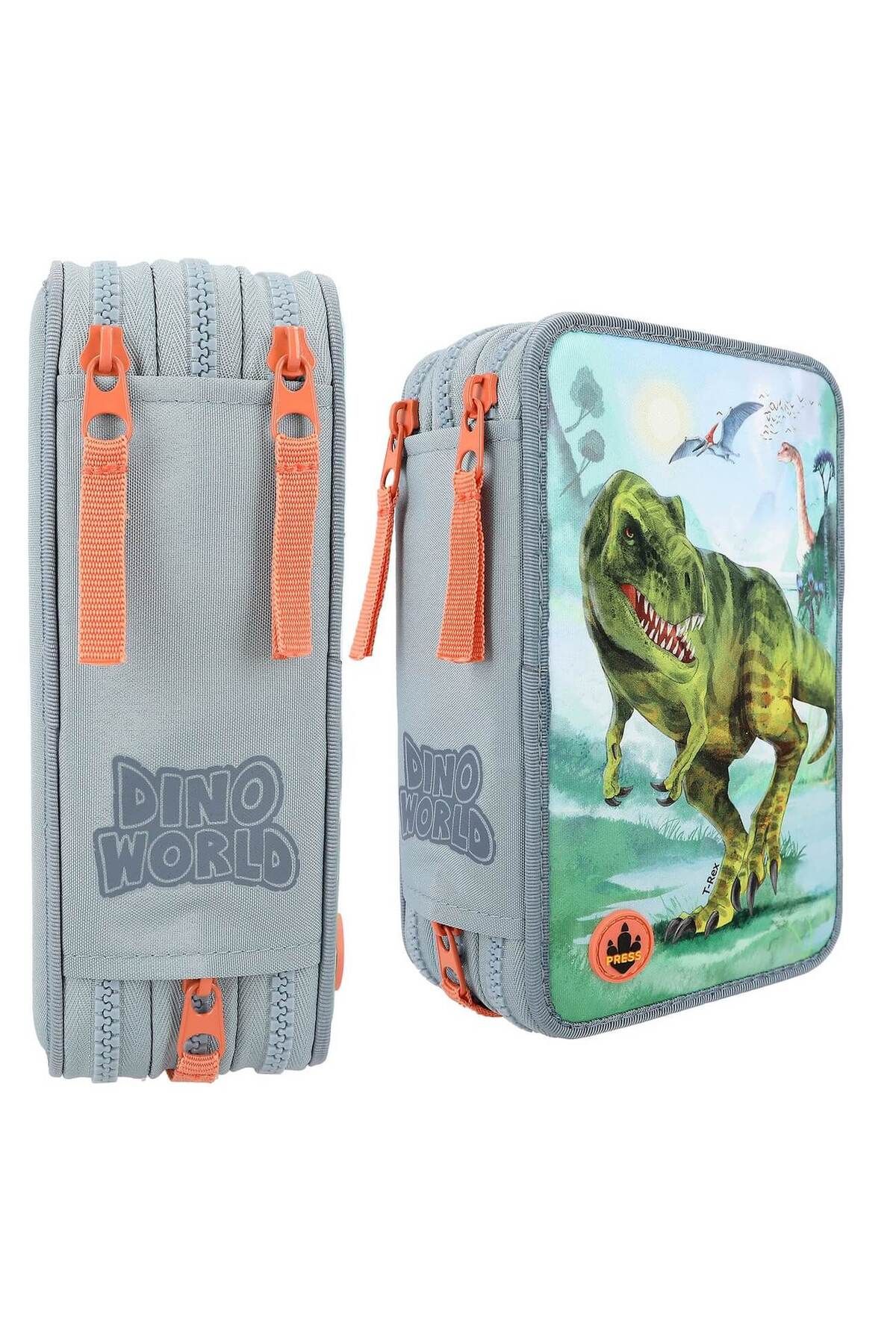 Top Model-Pencil Case Equipped With 3 Zippers With T-rex Code 3