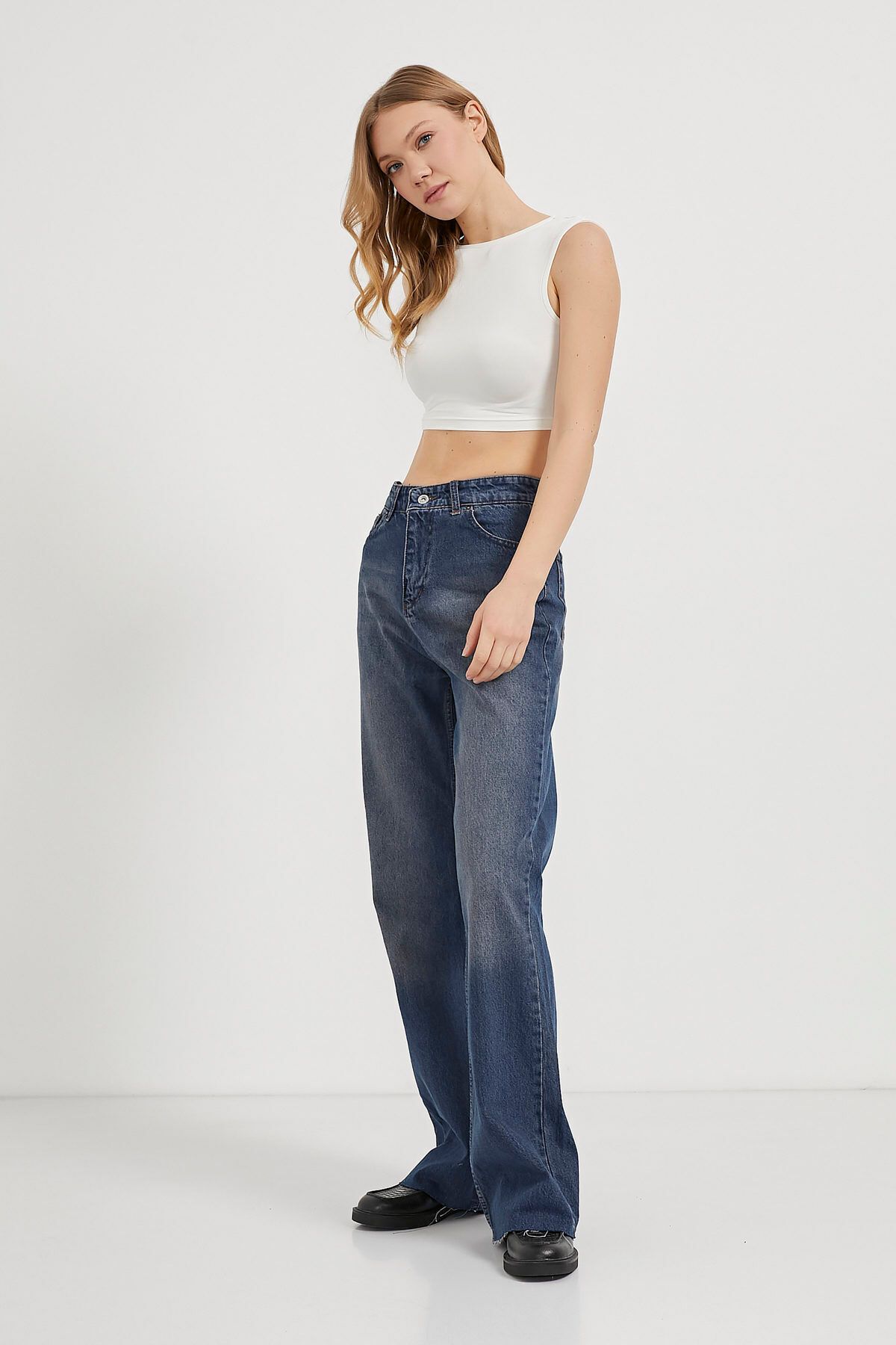 Arma Life Kadın Jeans Yüksek Bel Laci Palazzo Kot Pantolon