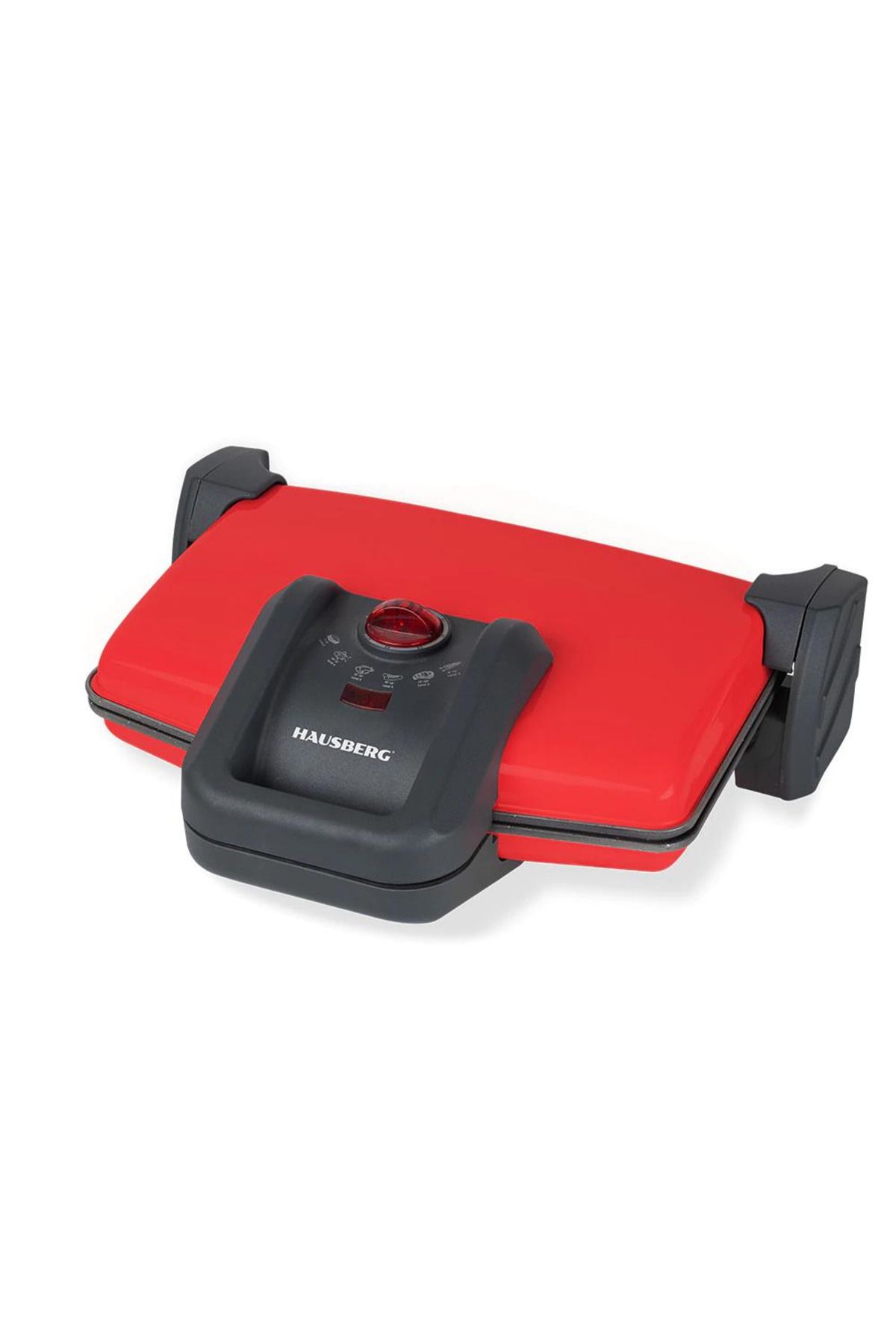 Hausberg Sandwich-maker Hb631rs, 1600-1800w, Placi Antiaderente, Rosu/inox - Mărime unică