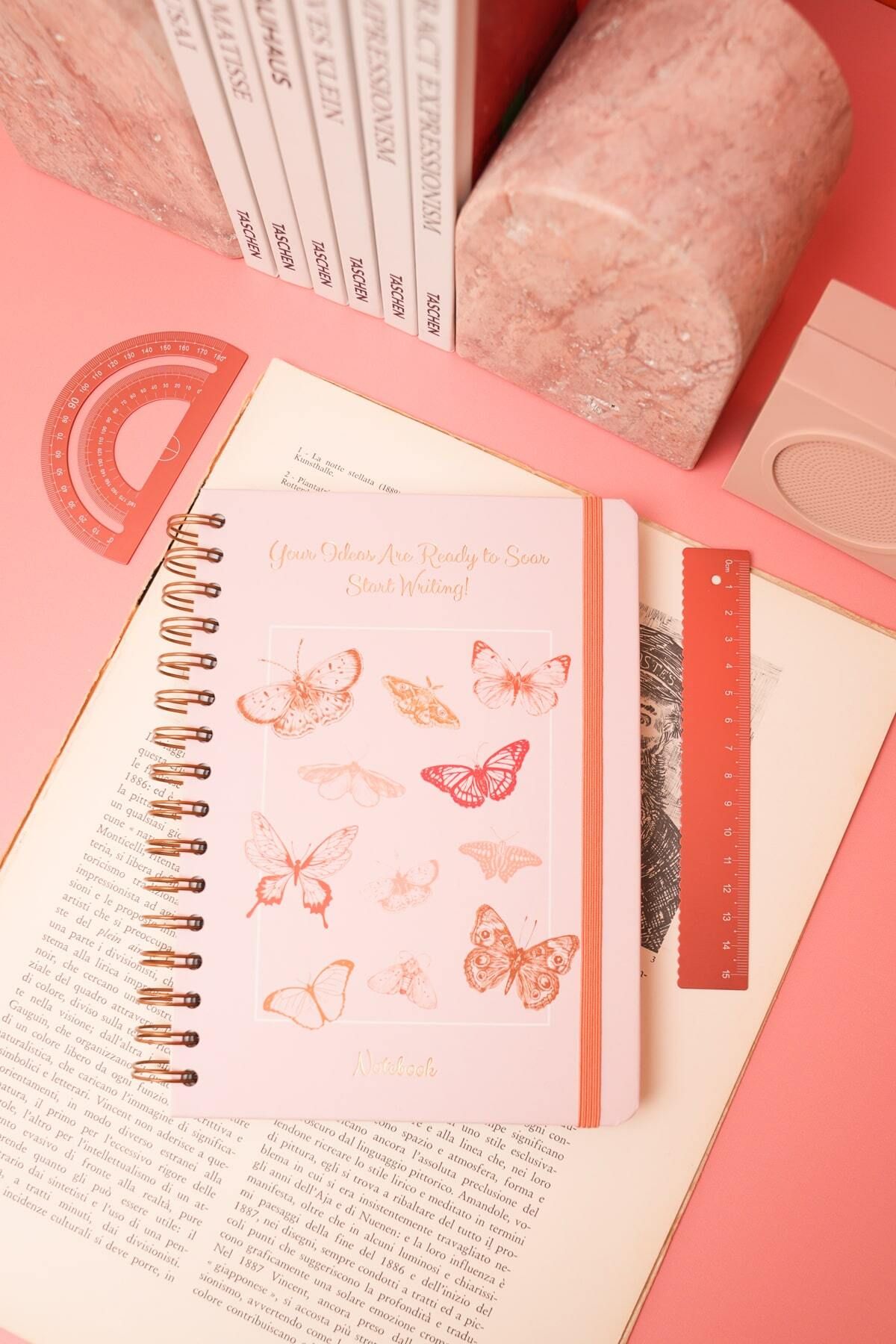 Matt Notebook-Luxury Edible A5 Notepad Spiral, 15X21 Cm, Motif Butterflies 3