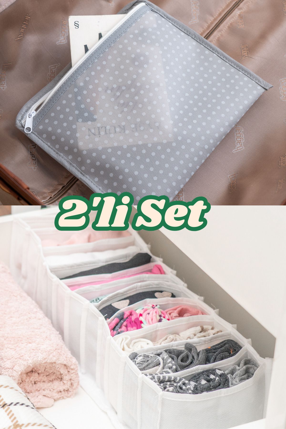 MÖFT Set De 2 Organizator Multius Organizator De Valiză Sertar Organizator De Dulap - One Size