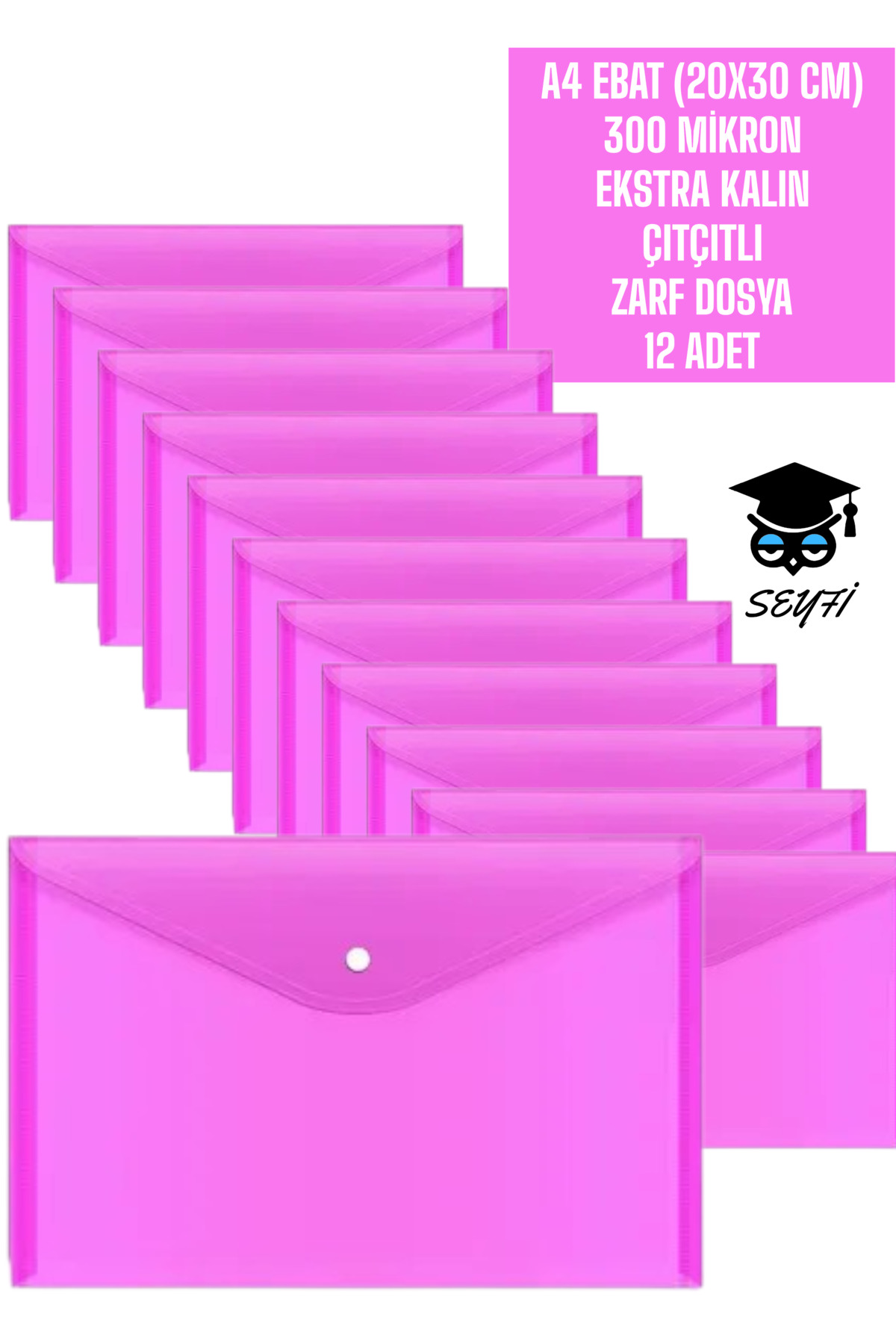 SEYFİKİRTASİYE A4 EBAT (20X30 CM) 300 MİKRON EKSTRA KALIN PLASTİK