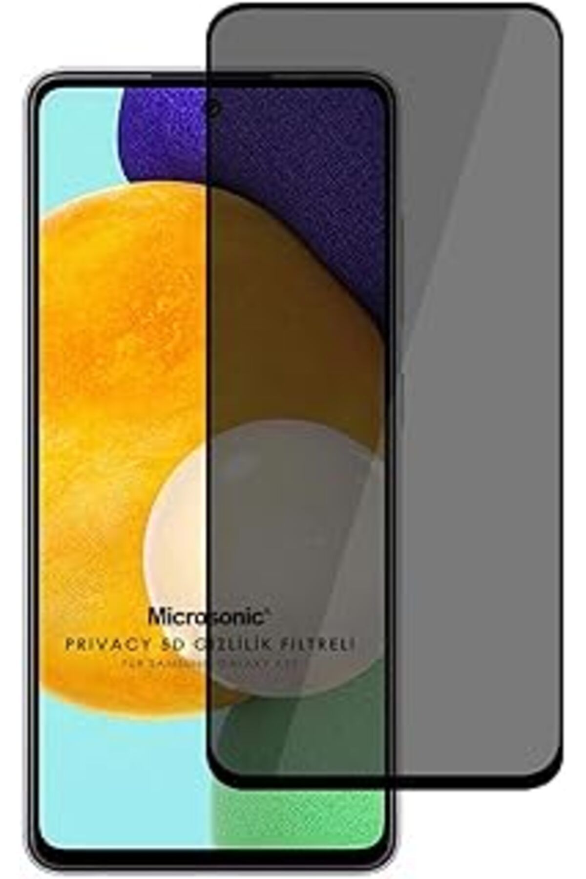 Pazarcan Microsonic Samsung Galaxy A52S Privacy 5D Gizlilik Filtreli Cam Ekran Koruyucu Siyah