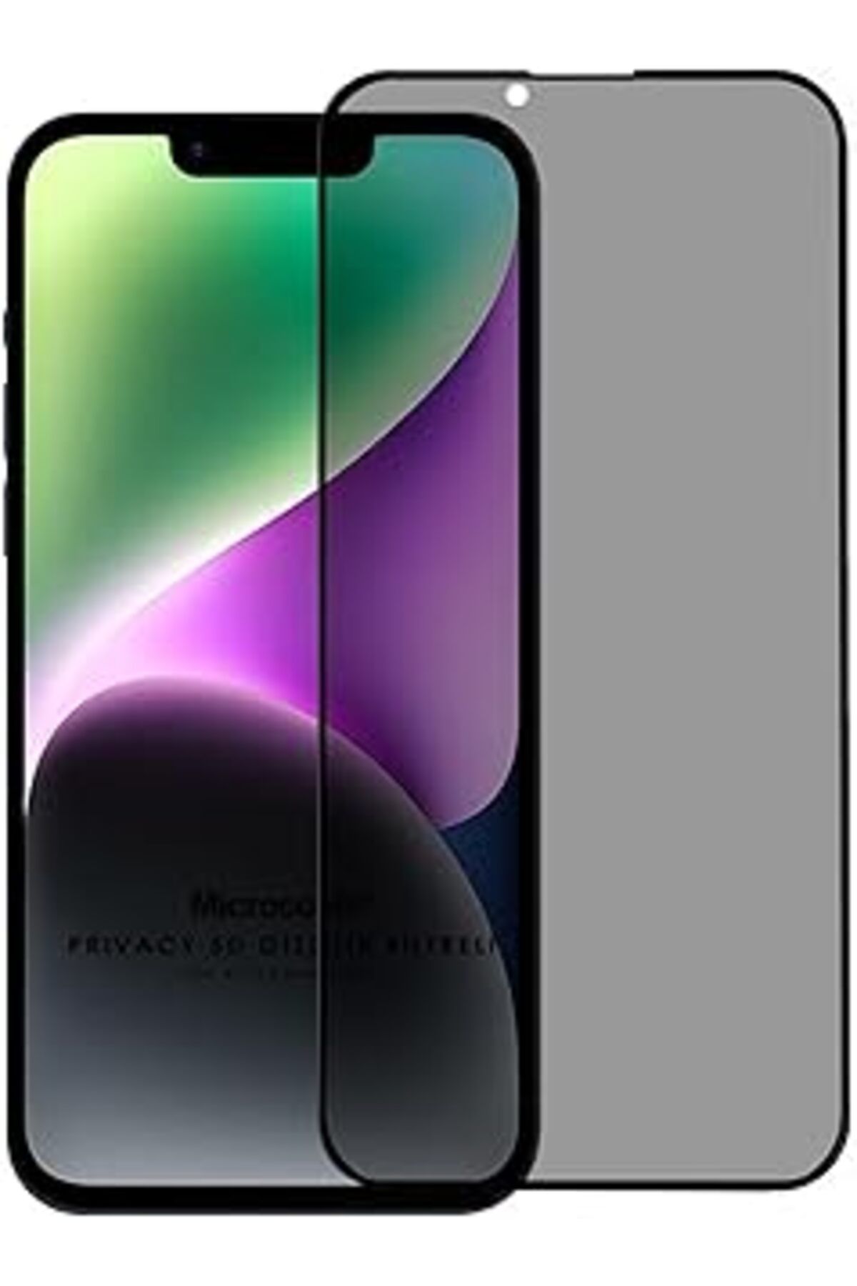 Pazarcan Microsonic Apple Iphone 14 Privacy 5D Gizlilik Filtreli Cam Ekran Koruyucu Siyah