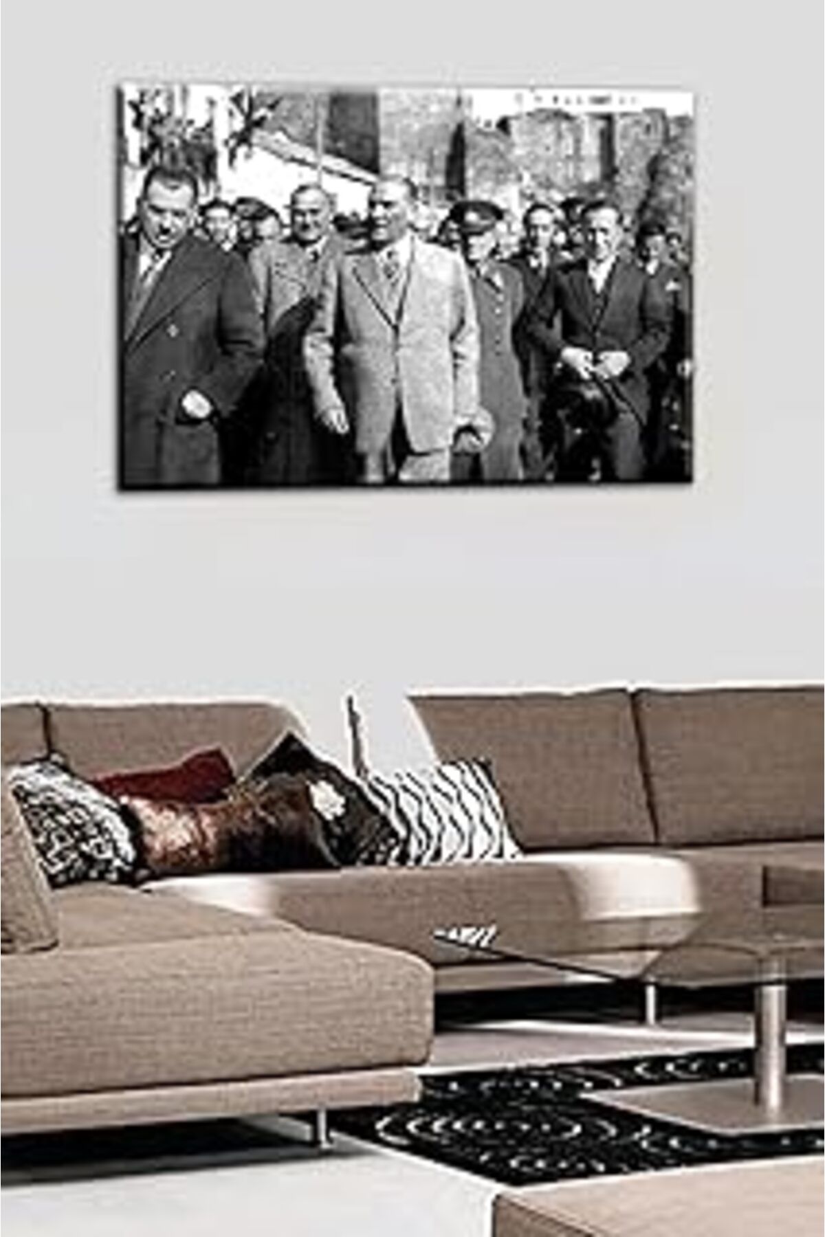 NETWORK ART Talya Tablo Atatürk Siyah Beyaz Kanvas Tablo - Kontiki 50x70 no-2159