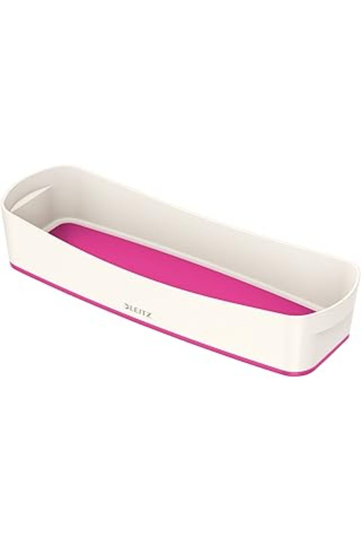 Mu Art Ahşap Leitz Mybox Uzun Masaüstü Düzenleme Kutusu, Plastik, Beyaz/Metalik Pembe, 52581023