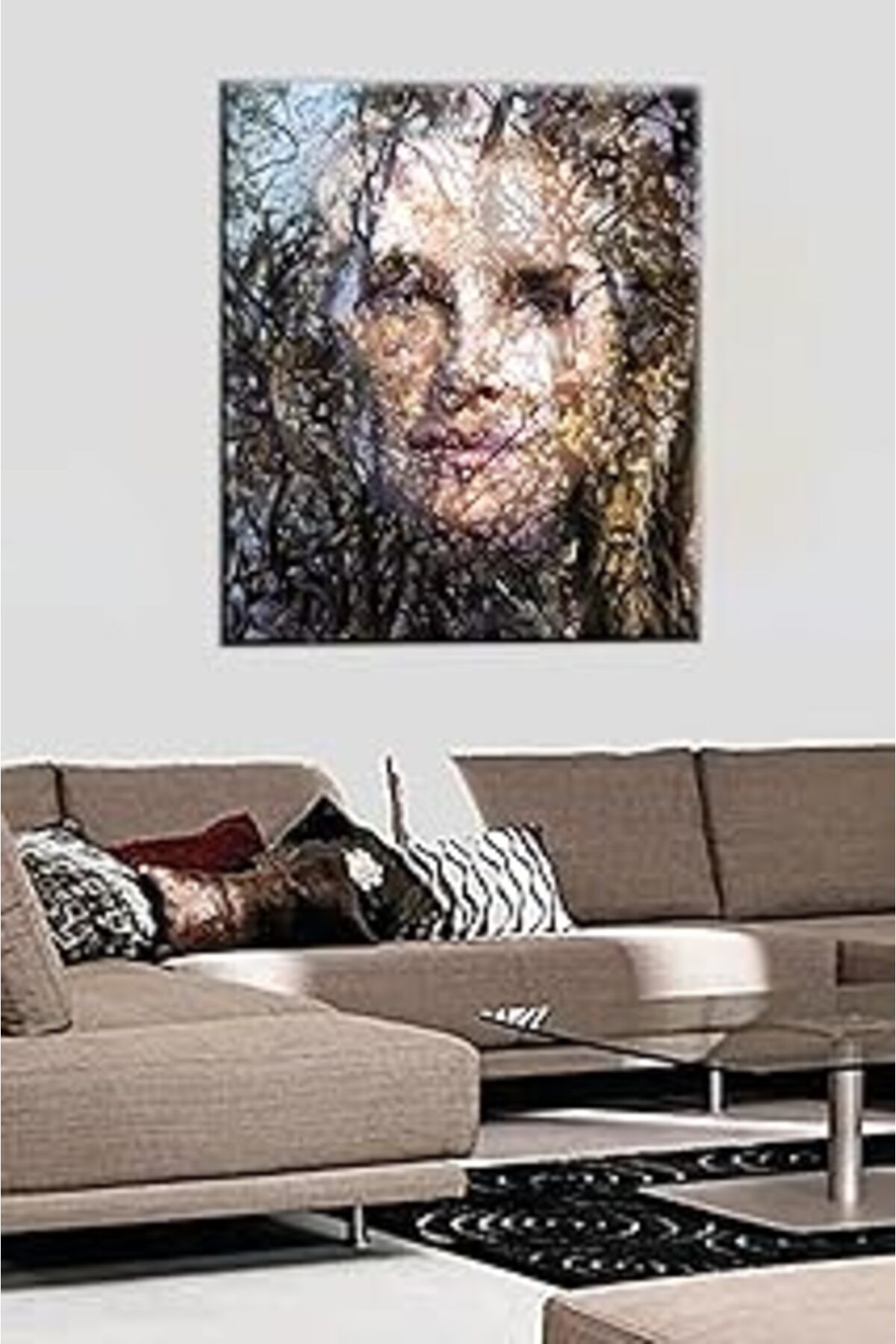 NETWORK ART Talya Tablo Ağaç ve kadın. Özel Tasarım Kanvas Tablo 50x70 no-5860