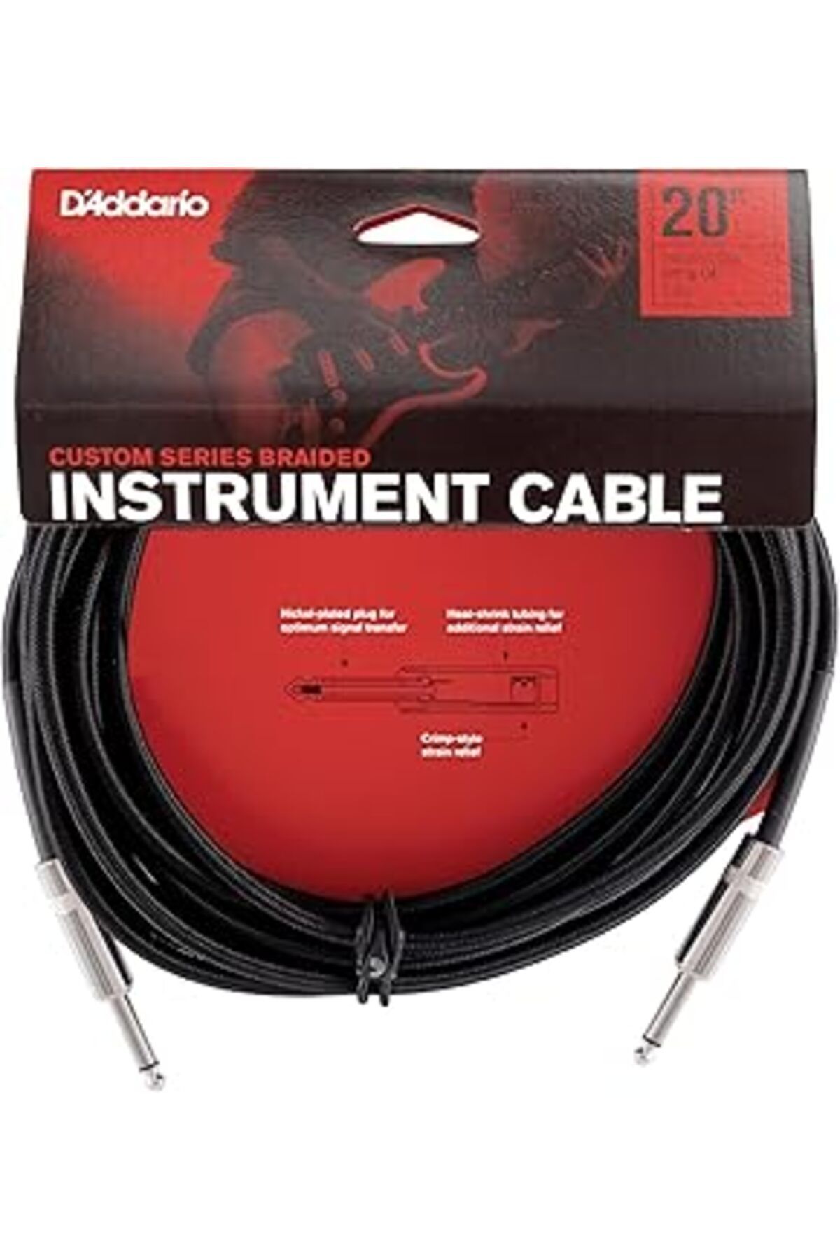 Pazarcan D'Addario Planetwaves2 Pw-Bg-20Bk Gitar Kablo 6 Metre Braided Inst Cbl Bk