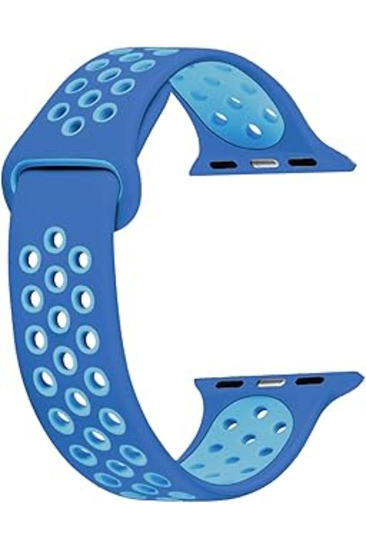 Mu Art Ahşap Caseup  Watch 1 42Mm, Caseup Silicone Sport Band Acem Mavisi uyumlu