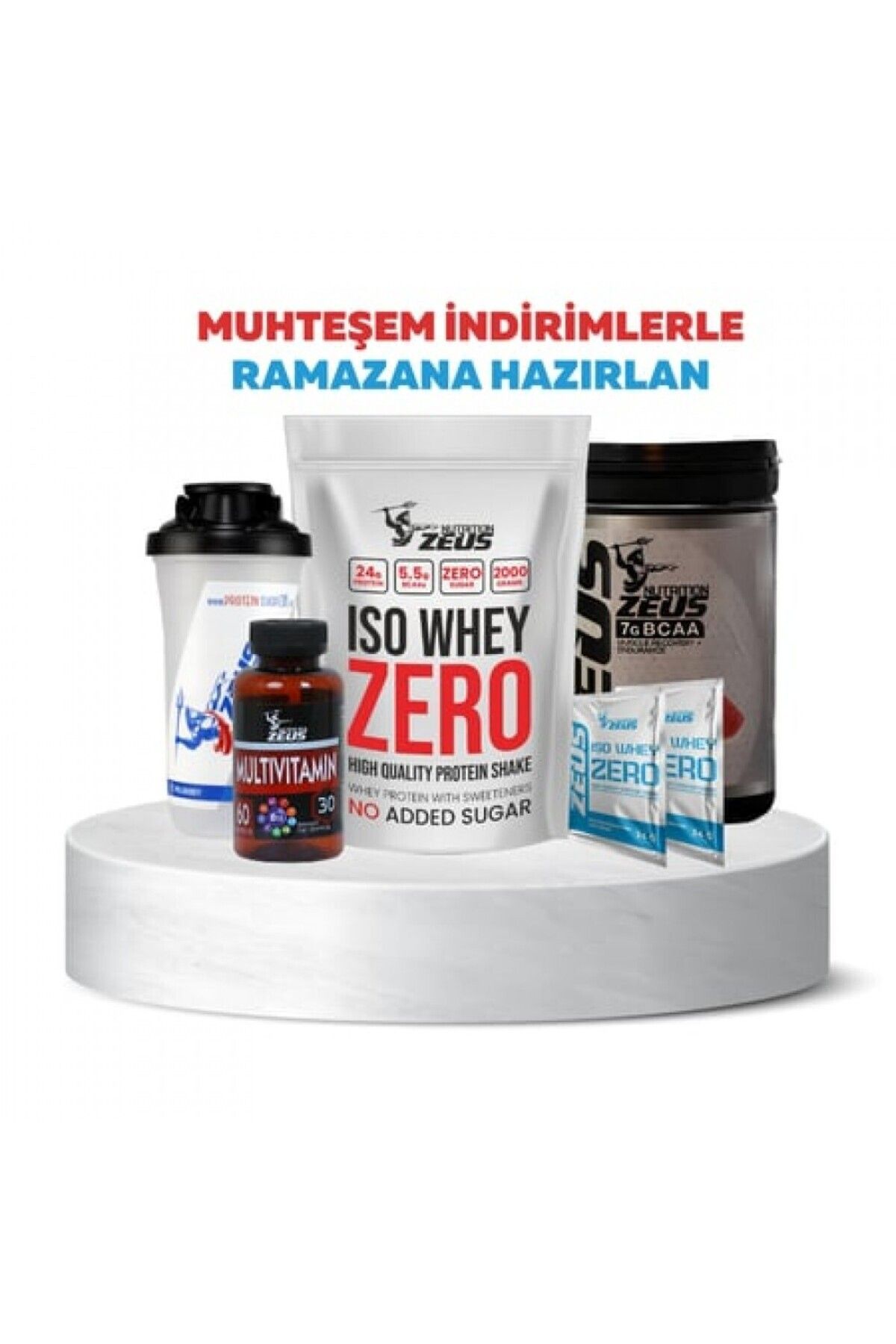 ZEUSNUTRITION Zeus Nutrition Iso whey 2000g-BCAA500GR-MULTİVİTAMİN60TABLT-2XSASE WHEY-SHAKER