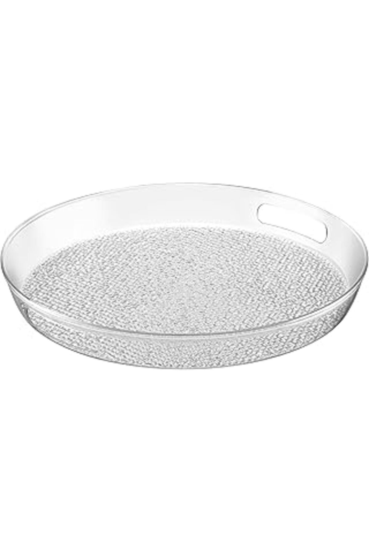 Mu Art Pazar Kapısı Kırılmaz Şeffaf Tepsi Buzdolabı Organizer (Yuvarlak)
