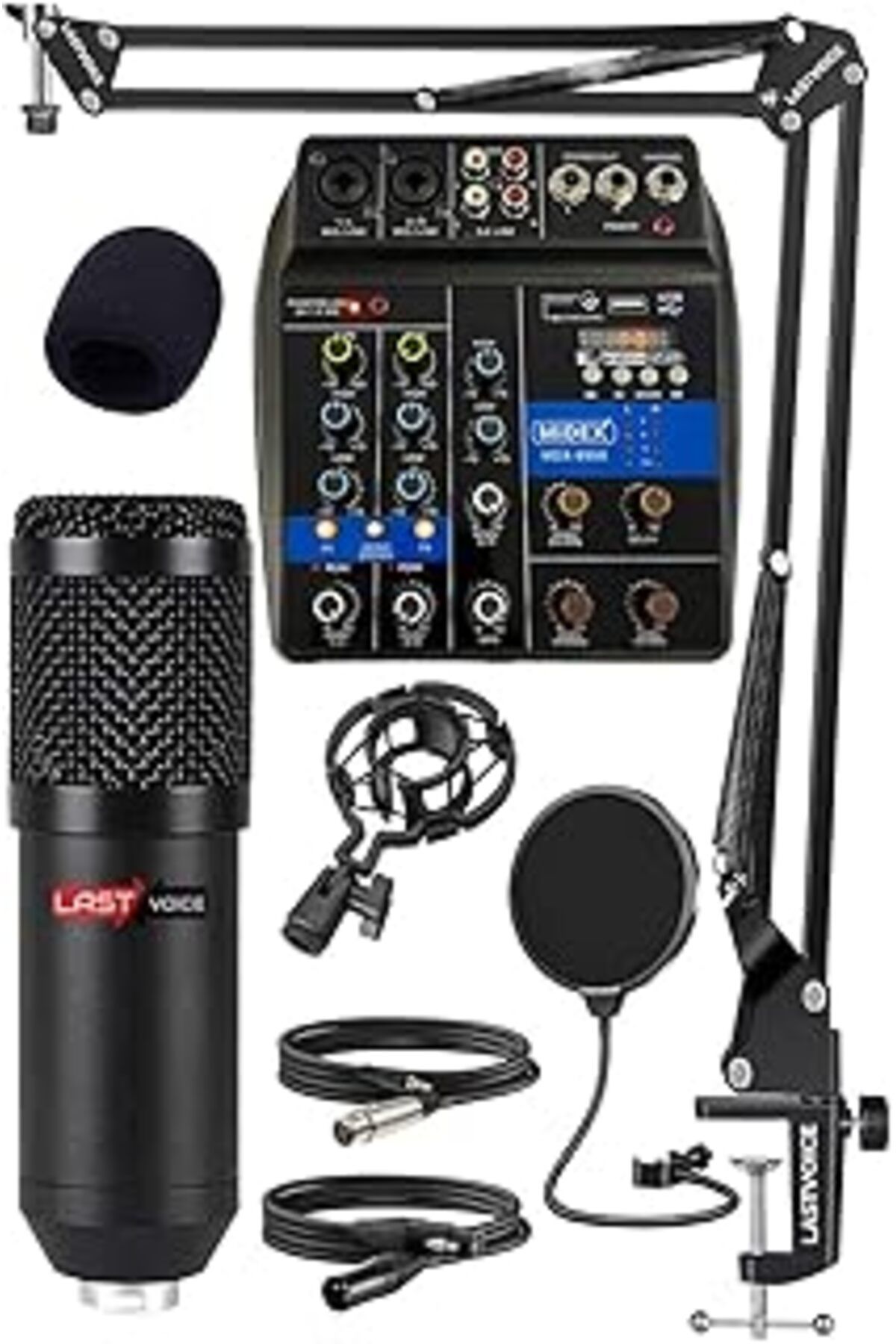 TBSProjects Lastvoice Rec Paket-1 Bm800 Mikrofon Phantomlu Mikser Stand Filtre Set