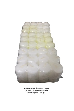EkoStore Eritmelik Outlet Mum 1200 Gr. Beyaz Renk Geri Dönüştürülebilir