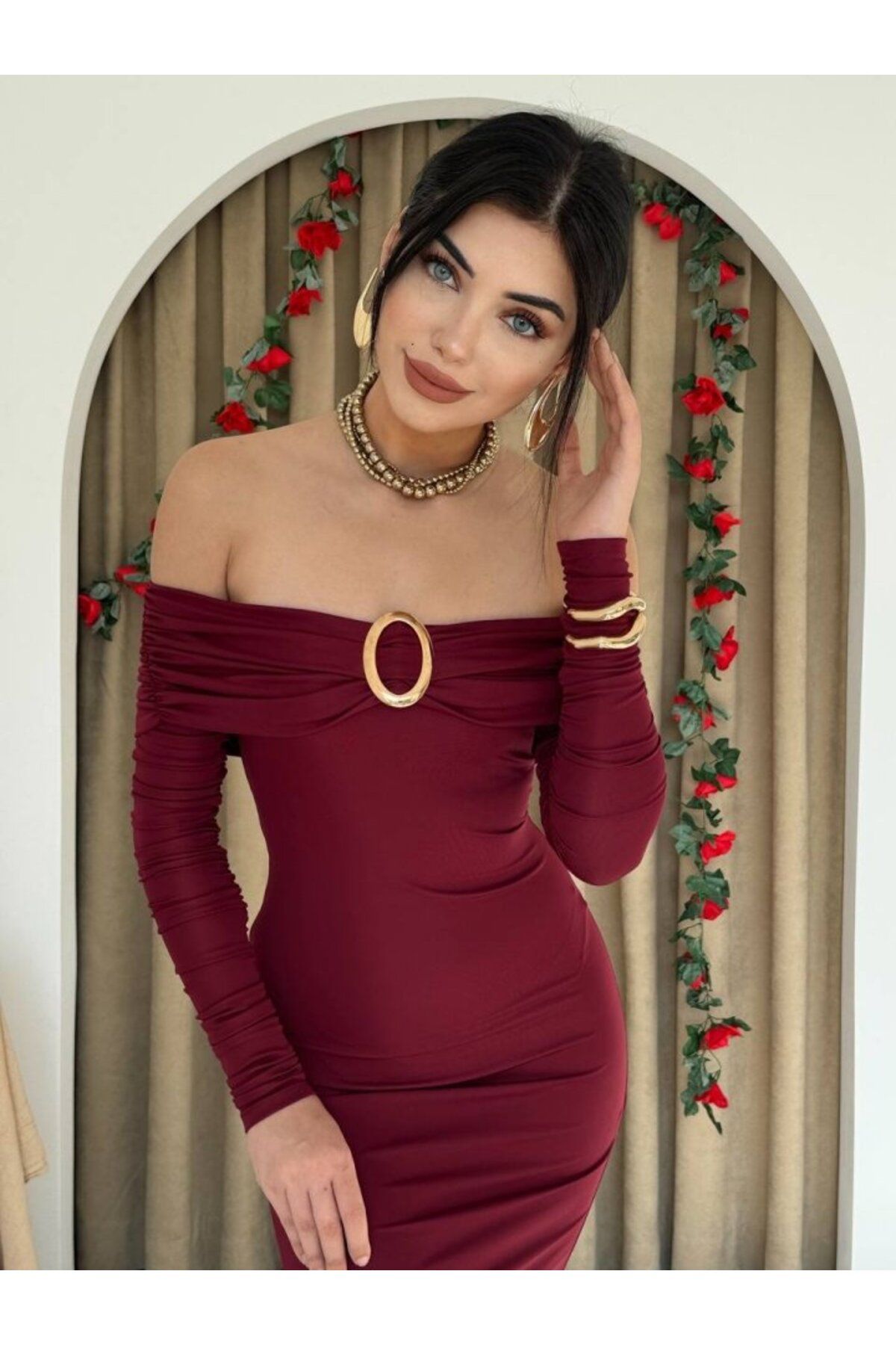 ASFSTORE Maca Straplez Elbise