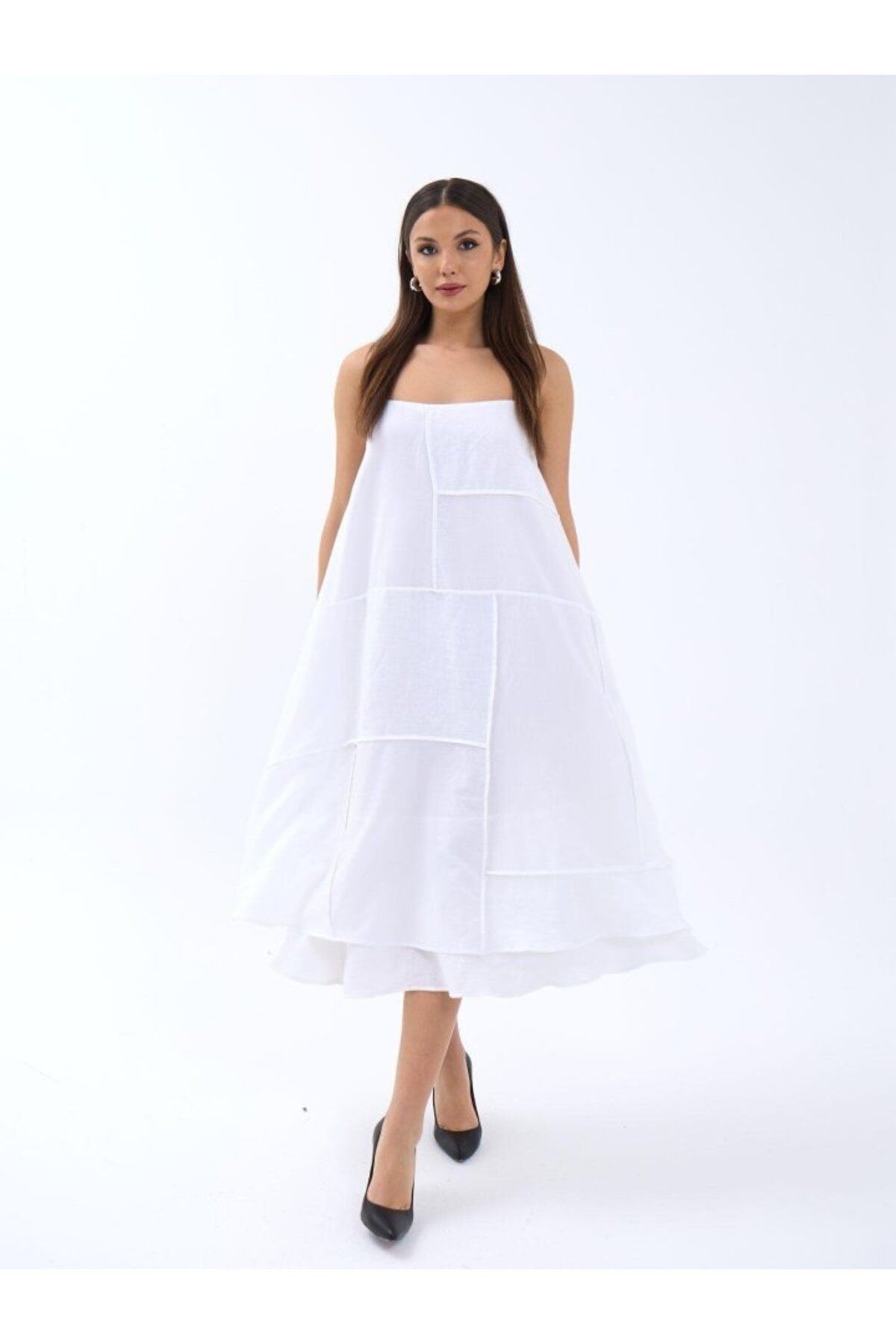 MHT STORE 7325 ELBİSE-BEYAZ