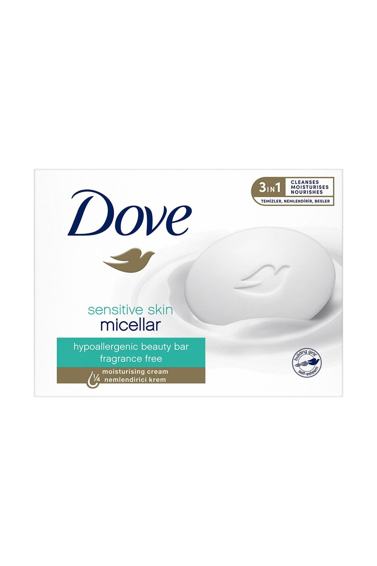 Dove Beauty Cream Bar Katı Güzellik Sabunu Micellar Hassas Ciltler İçin Nemlendirici Etkili 90 G