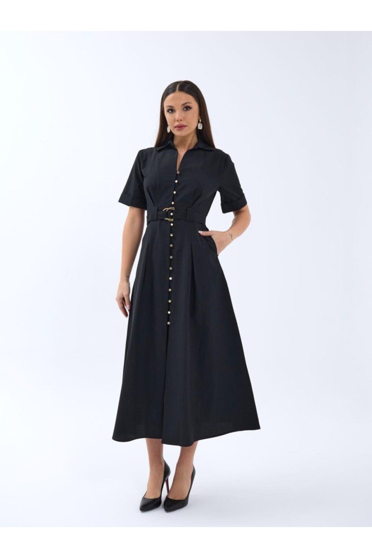 TUA MODA TUA MODA 6948 ELBİSE-SİYAH