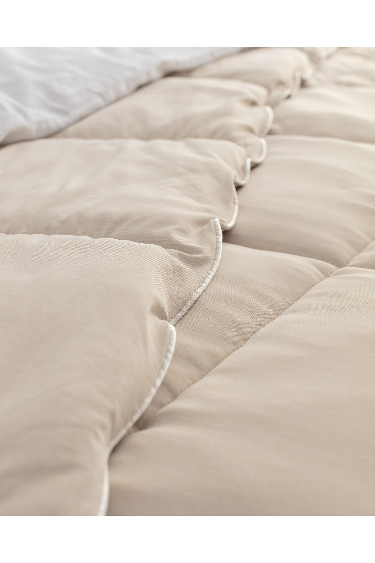 Madame Coco-İlus Single Bamboo Comforter Set - Beige 4