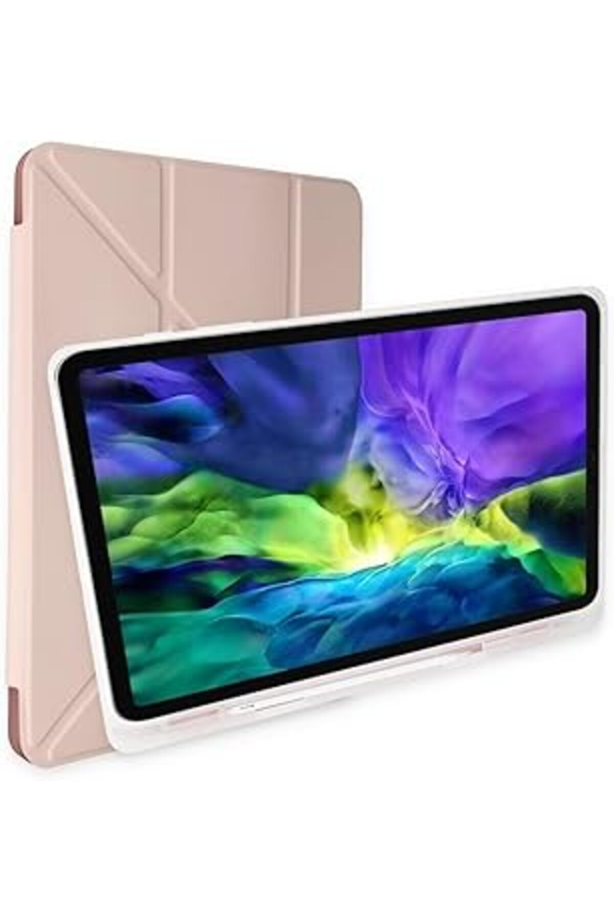 Mu Art Kılıf Y Smart Cover Standlı Uyku Modlu Kalem Yerli Mars Kapak Rosegold Galaxy Tab A8 X200 X205 10.5