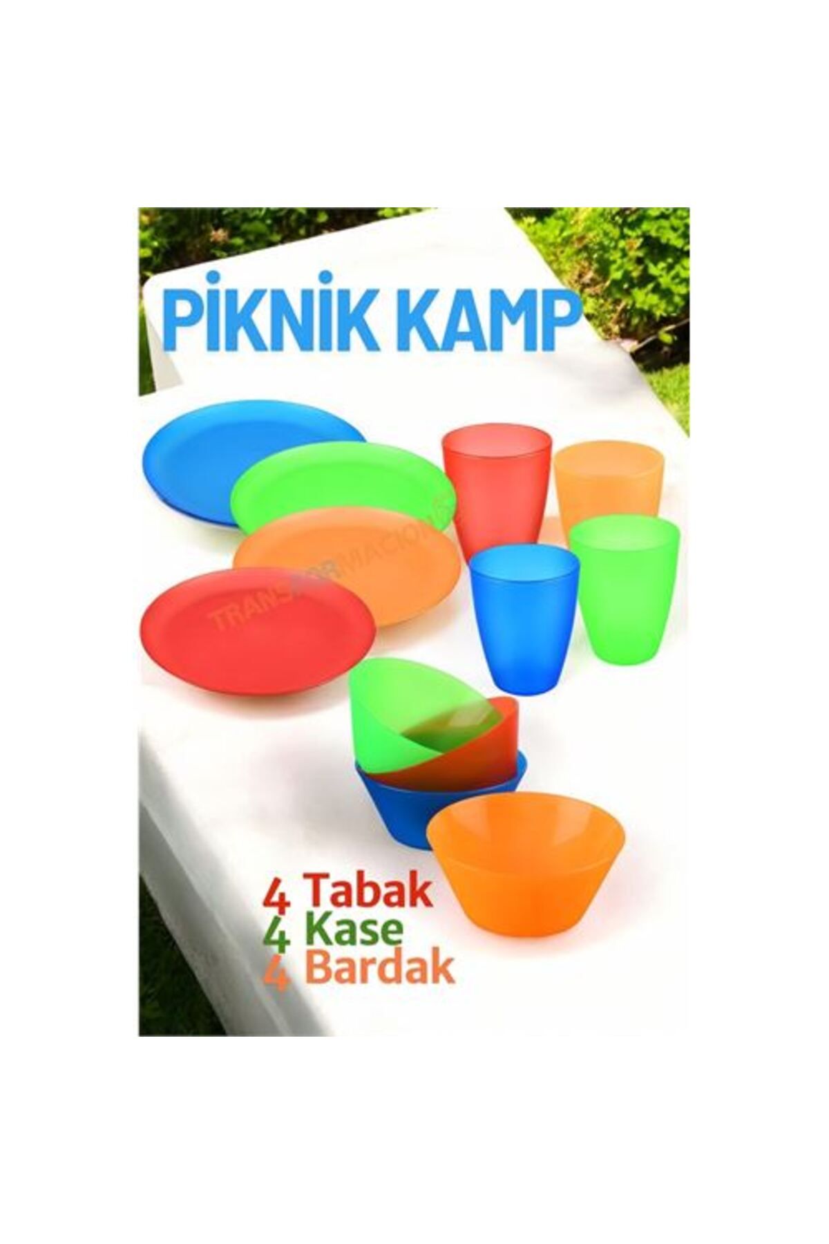 Findit Tabak Kase Bardak Seti Kamp Piknik Seti 12 adet