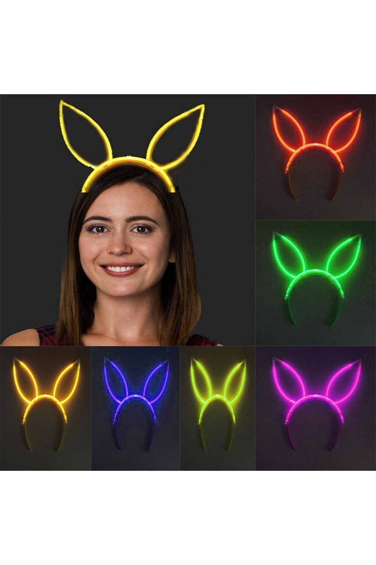 Astra Market Karanlıkta Yanan Fosforlu Glow Taç 6 Renk 6 Adet