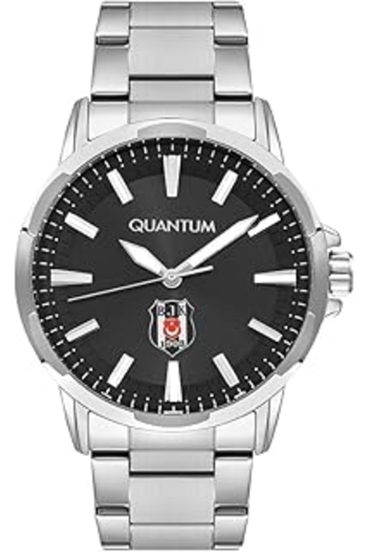 Mu Art Ahşap Quantum Beşiktaş Taraftar Saati Siyah Kadran Çelik Kordonlu Erkek Kol Saati B1070.350