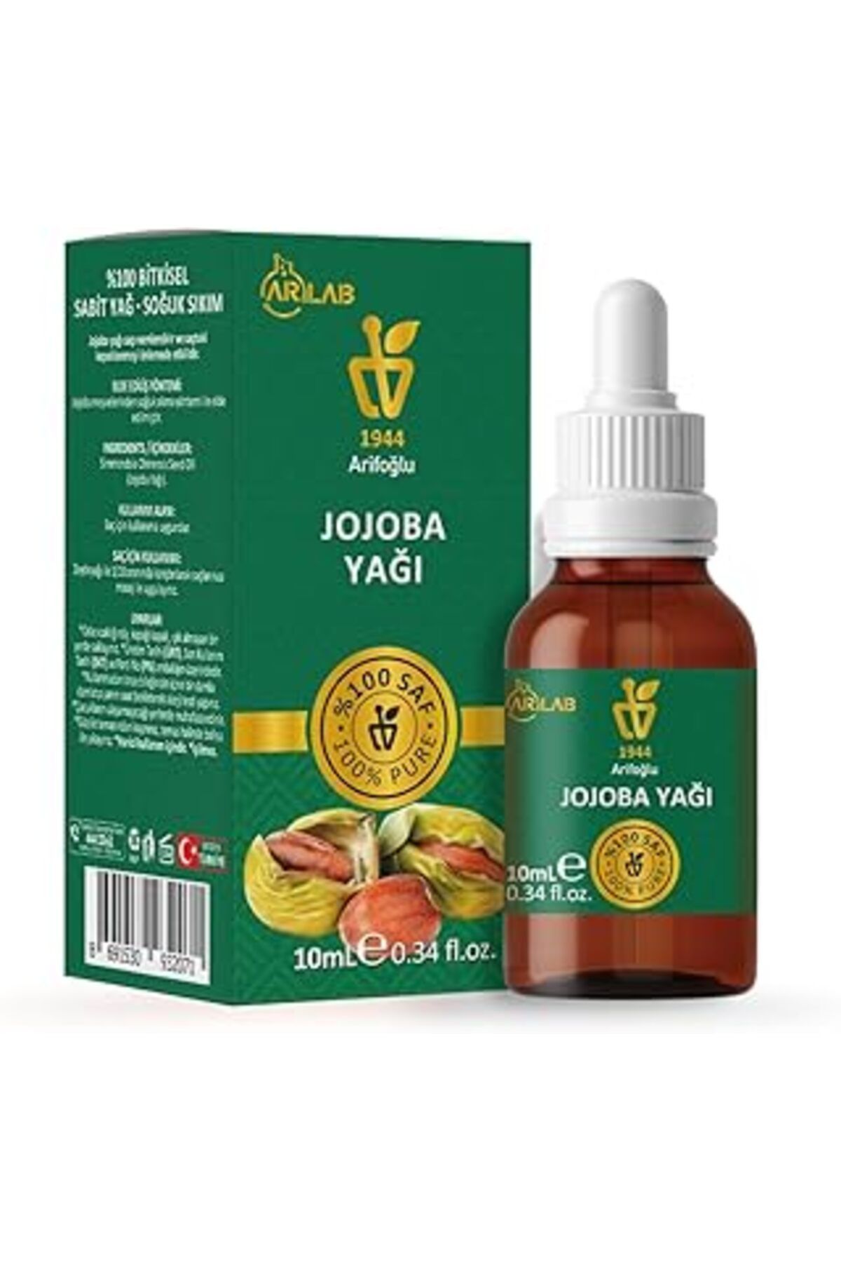 DENİZ Jojoba Yağı 10Ml%100 Saf Arlab Jojoba Oil Pure Simmondsia Chinensis Seed Oil