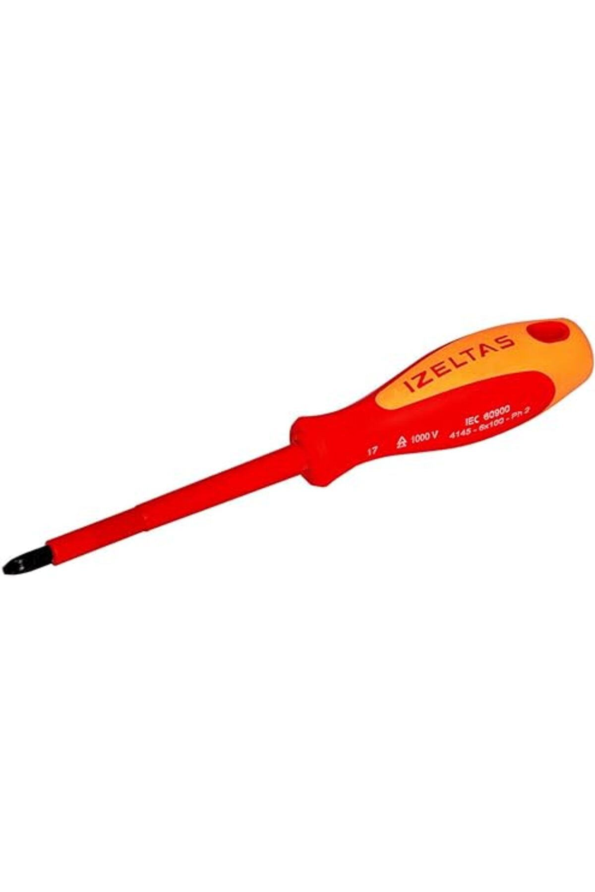 Pazarcan İzeltaş Elektrikçi İzoleli Yıldız Uçlu Tornavida, 1000 V, Sarı/Kırmızı, 6 X 100 Mm