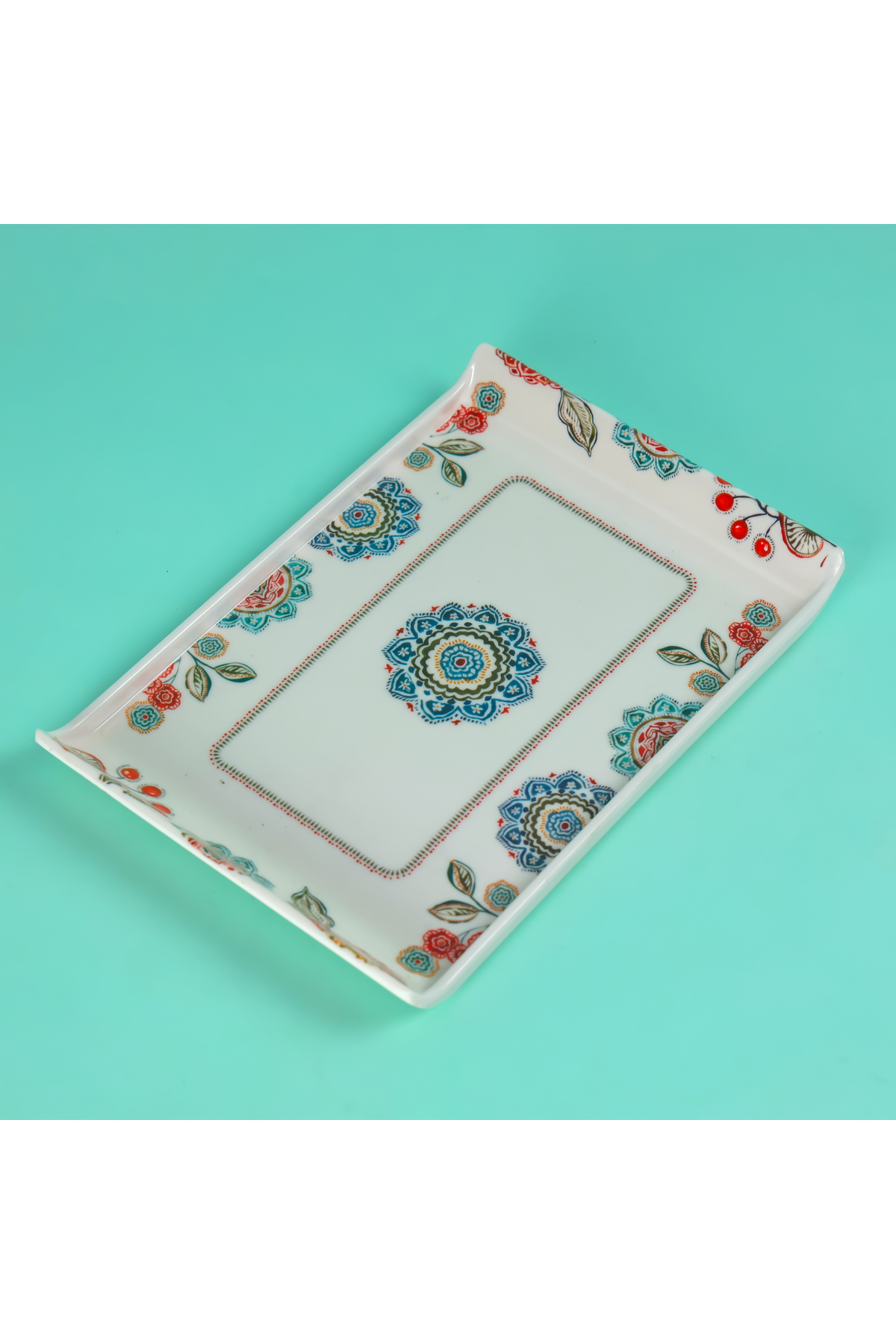 ROYALFORD Melamine Boat Serving Tray with Wide Handles (22.9X16.0X1.3cm)