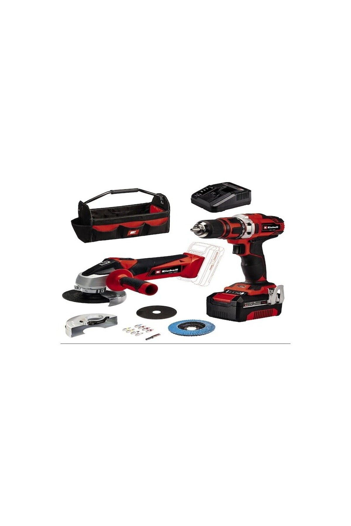 Einhell TE-T 18/2 Li Kit (Cd+Ag) Kit Akülü Matkap + Taşlama Set