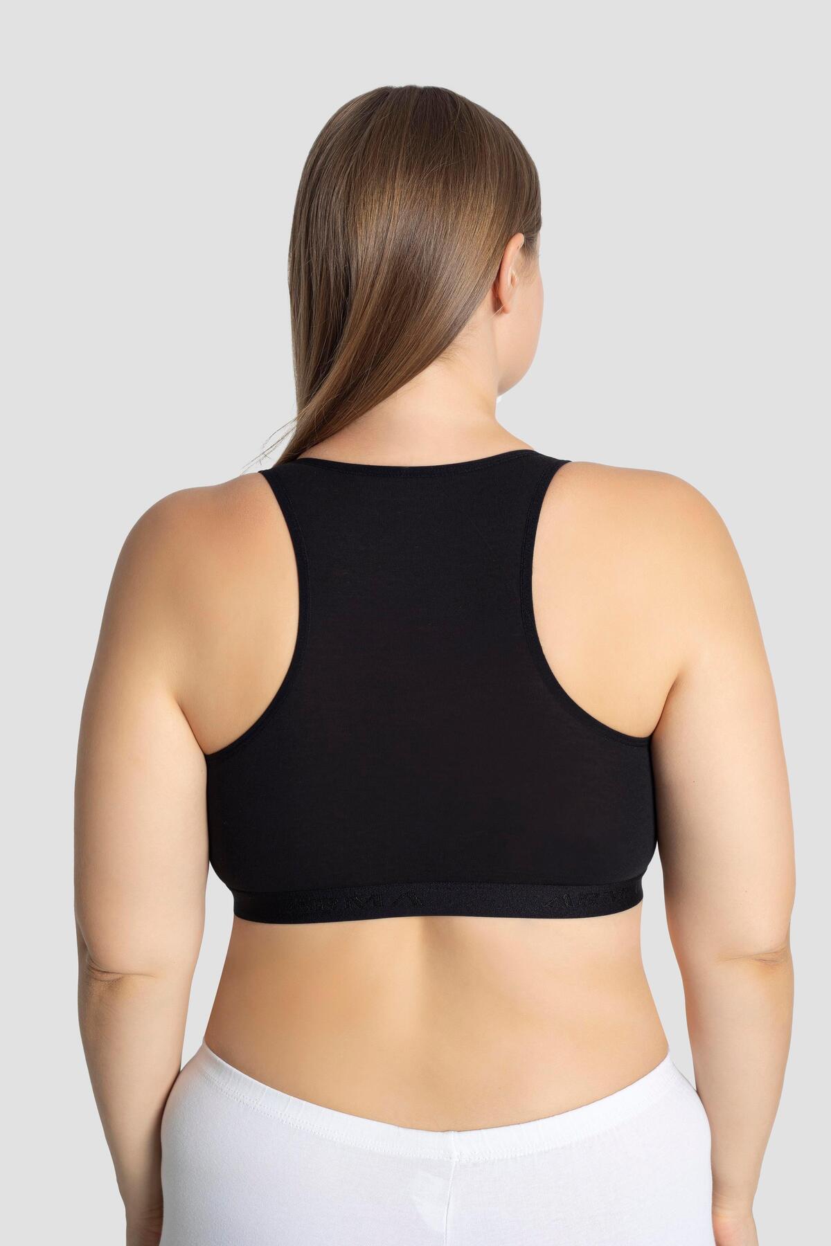 Arma Yıldız Hamile Emzirme Büstiyeri Sporcu 2'li Set Beyaz-Siyah Yarım Atlet fotoğrafı 3 (önizleme)