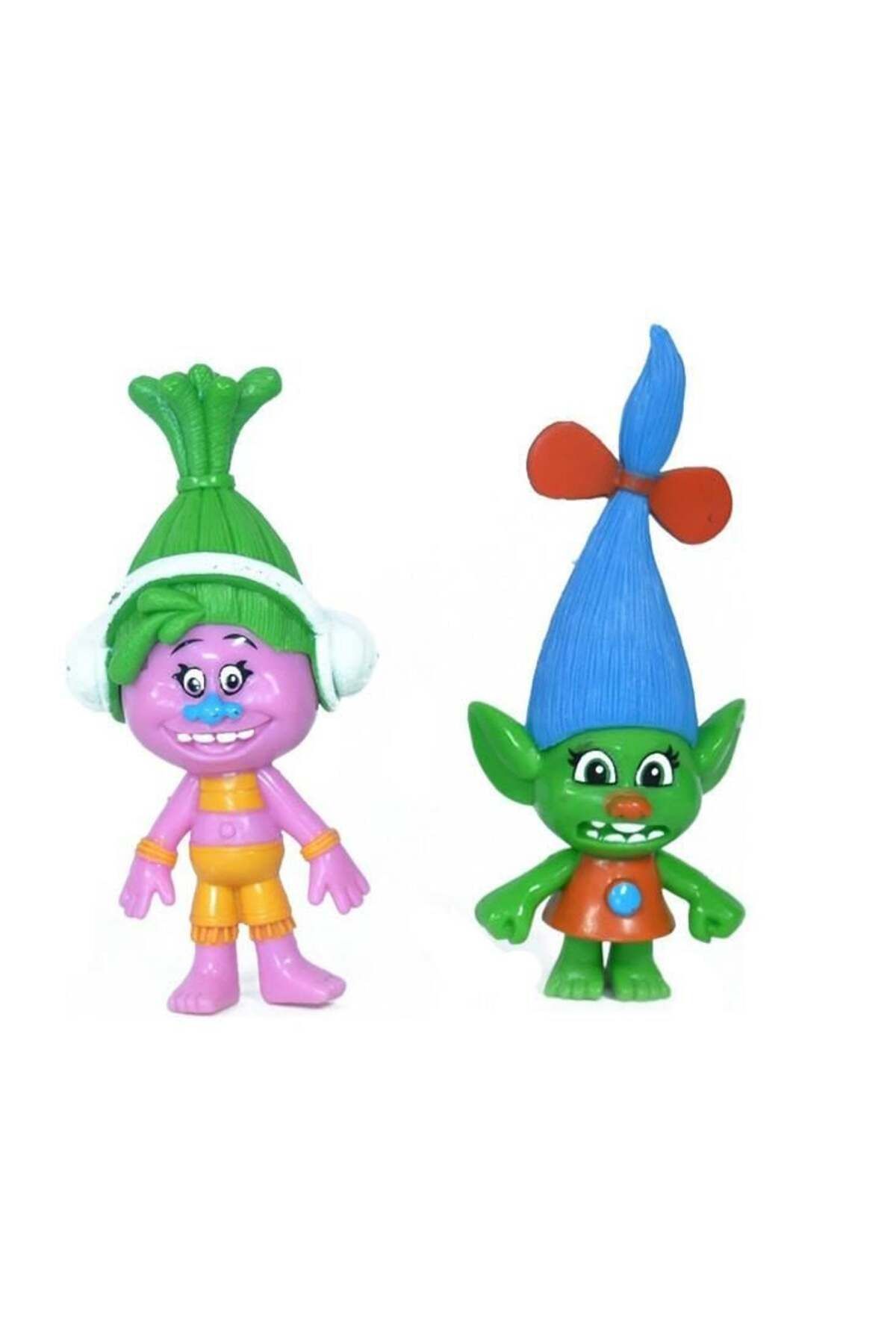 Easy Tedarik Trolls Yağmur Ormanı Şans Bebekleri 2 li Figür TBG256562YEŞİLPEMBE