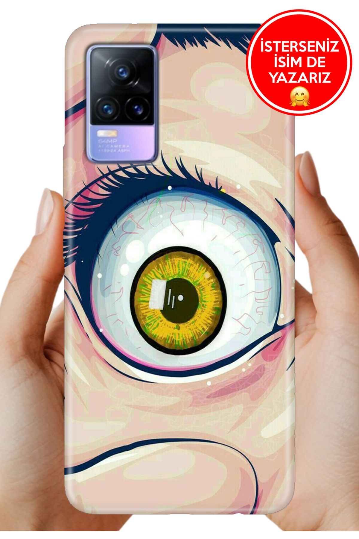 Cekuonline Vivo V21E Uyumlu Kılıf Desenli İsimli / İsimsiz Silikon Pörtlek Göz