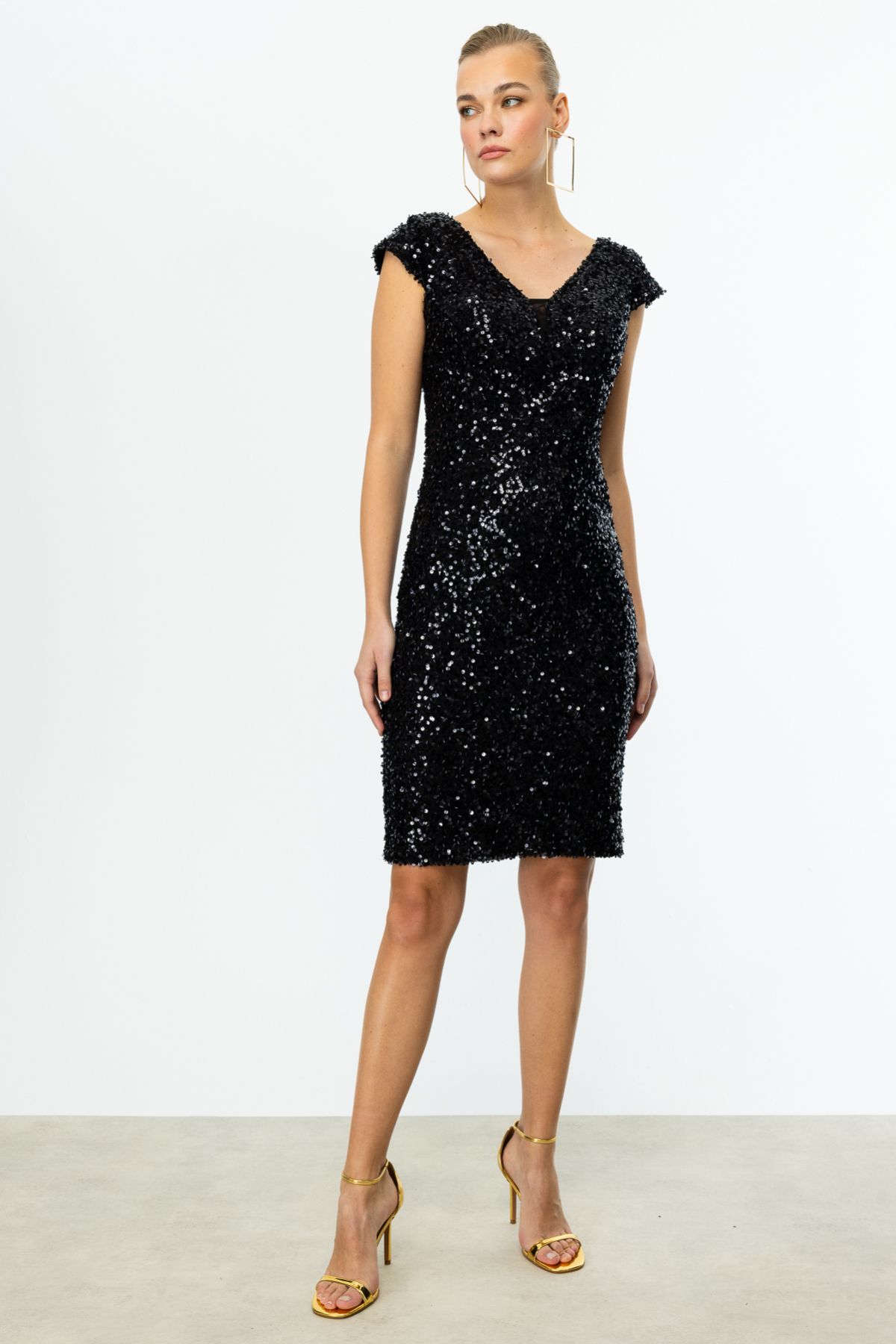 Ekol-Sequin Sequined Midi Dress 2