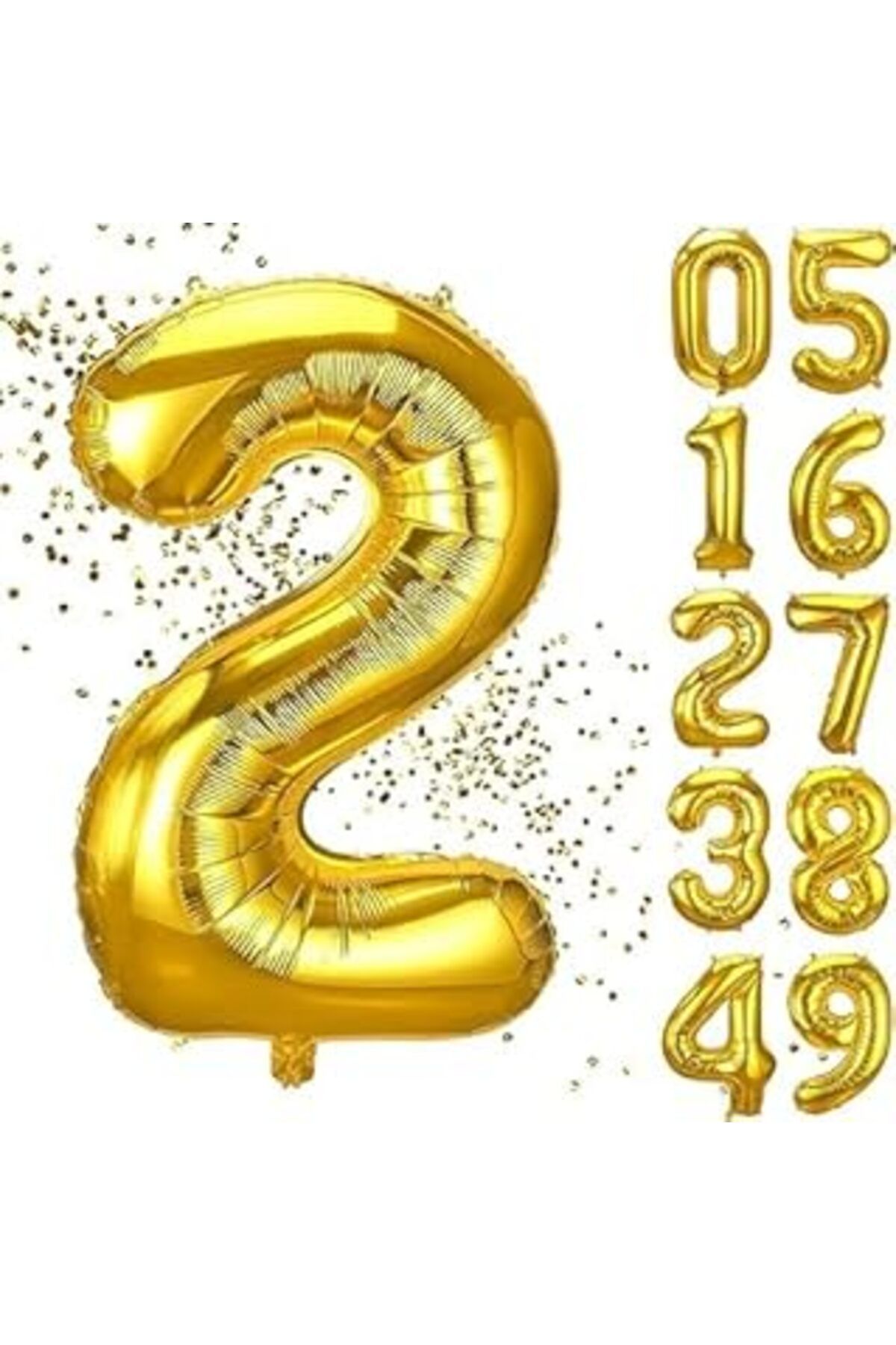 karadağsb Xesha 2 Yaş Doğum Günü Rakamlı Balon Yaş Günü Gold Renk Folyo Uçan Balon 102 Cm Doğum Günü Ve Parti