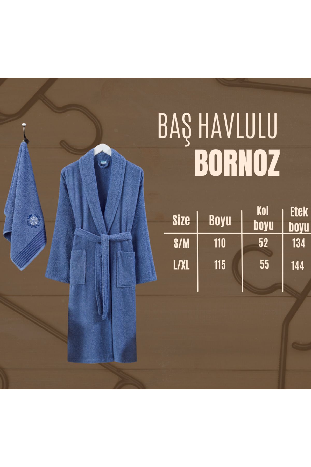 ROKO VİLLA-Alya 2-Piece Bathrobe Set with Head Towel 2